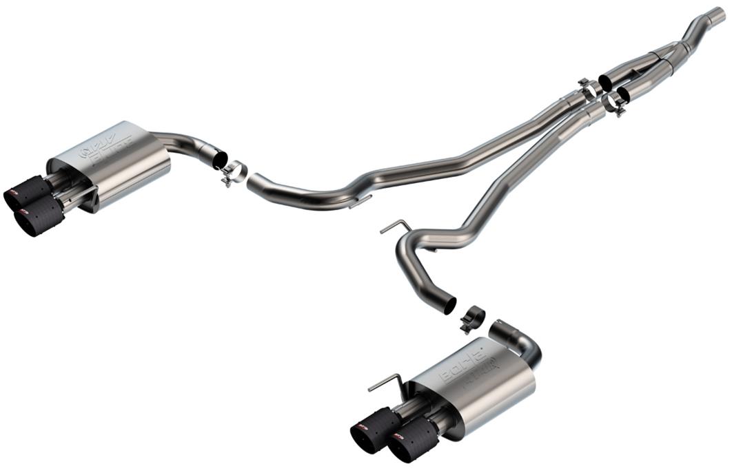 Borla 2024 Ford Mustang 2.3L Ecoboost ATAK Catback Exhaust CF BA w/ Quad Tips - Non-Active