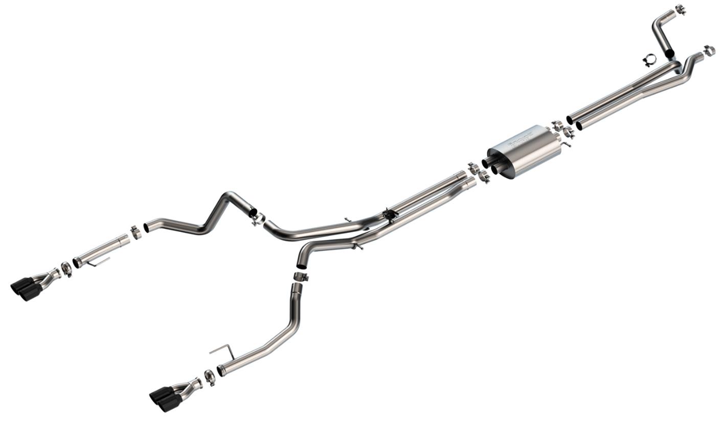 Borla 24-25 Chevy Silverado 1500 (6.2L V8) S-Type Cat Back - 3.5in Black Chrome Tips