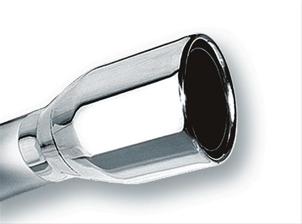 Borla 2.5in Inlet 4in Single Round Rolled Edge Outlet x 8in Long Weld On Exhaust Tip thumbnail 2