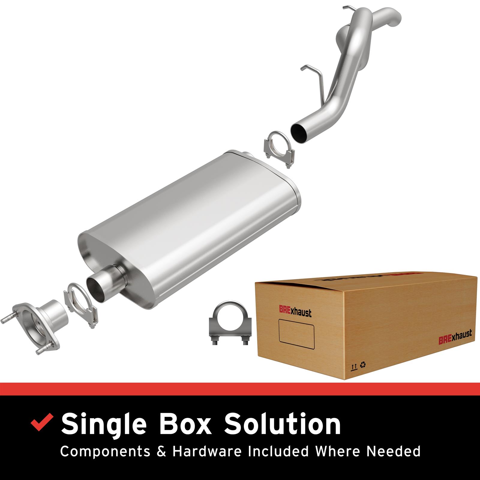 BRExhaust Direct-Fit Exhaust Systems for 1997-2006 WRANGLER - 106-0002 Systems, Direct-Fit, Cat-back, Single, Steel, Aluminized, Rear Exit, Jeep, Kit