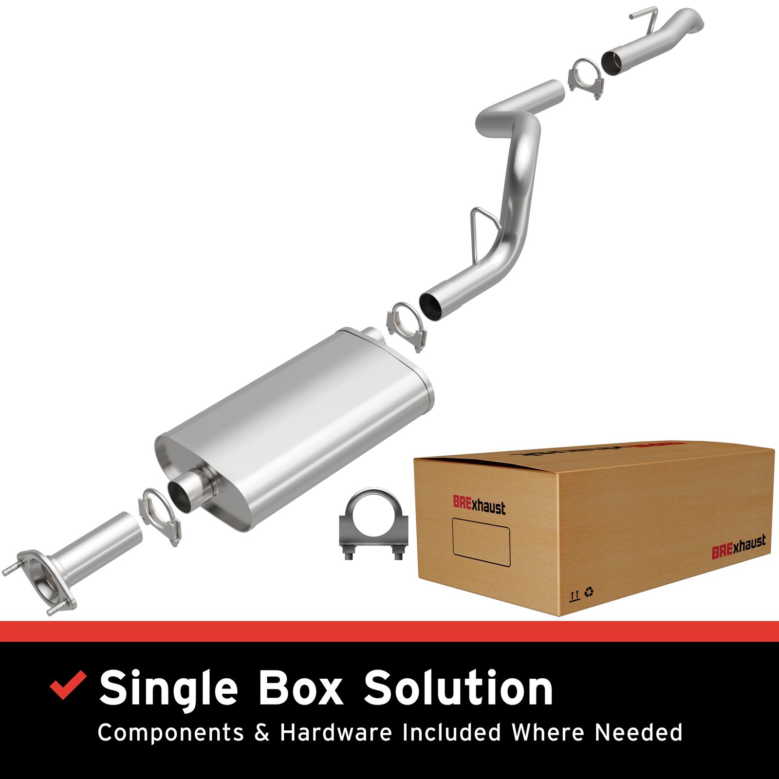 BRExhaust Direct-Fit Exhaust Systems for 1996-2001 CHEROKEE - 106-0003 Systems, Direct-Fit, Cat-back, Single, Steel, Aluminized, Rear Exit, Jeep, Kit