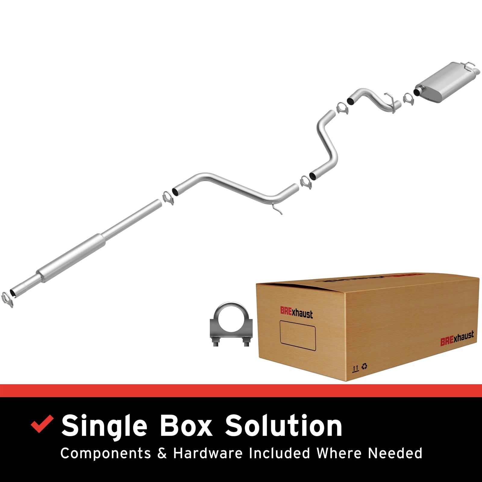 BRExhaust Direct-Fit Exhaust Systems for 2000-2005 SABLE, 2000-2007 TAURUS - 106-0073 Systems, Direct-Fit, Cat-back, Single, Steel, Aluminized, Rear Exit, Ford, Mercury, Kit