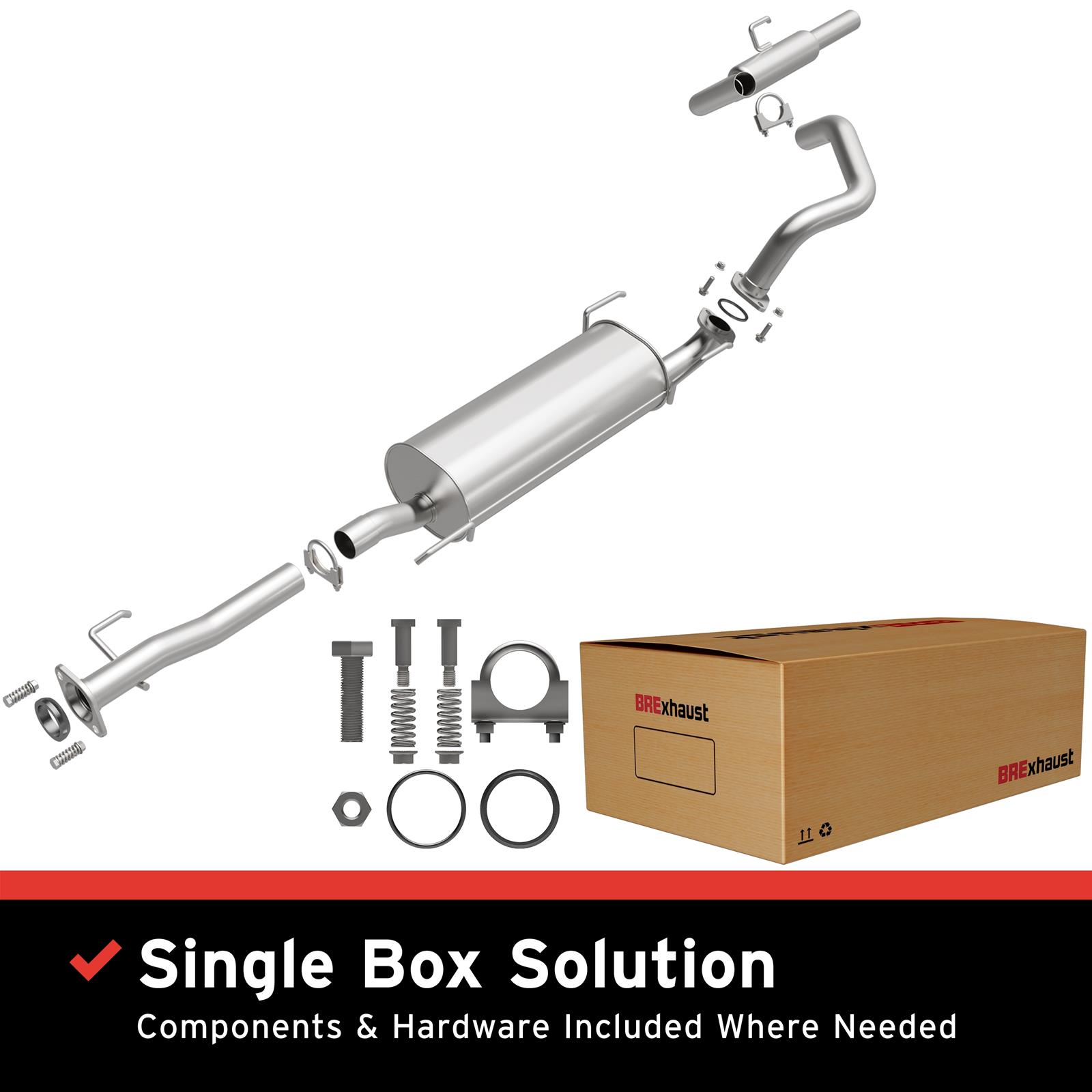 BRExhaust Direct-Fit Exhaust Systems for 2003-2009 4RUNNER, 2003-2004 GX470 - 106-0075 Systems, Direct-Fit, Cat-back, Single, Steel, Aluminized, Rear Exit, Lexus, Toyota, Kit