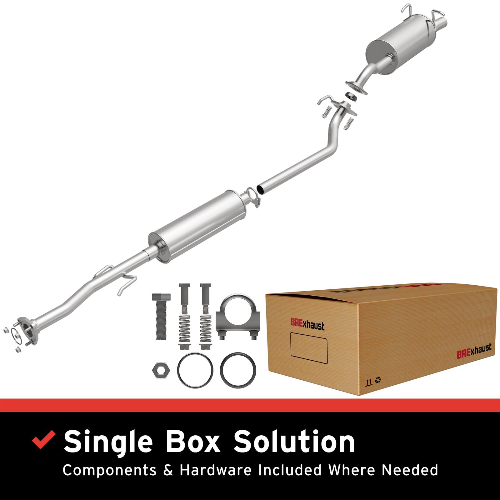BRExhaust Direct-Fit Exhaust Systems for 2007-2009 CR-V - 106-0086 Systems, Direct-Fit, Cat-back, Single, Steel, Aluminized, Rear Exit, use on Honda®, Kit
