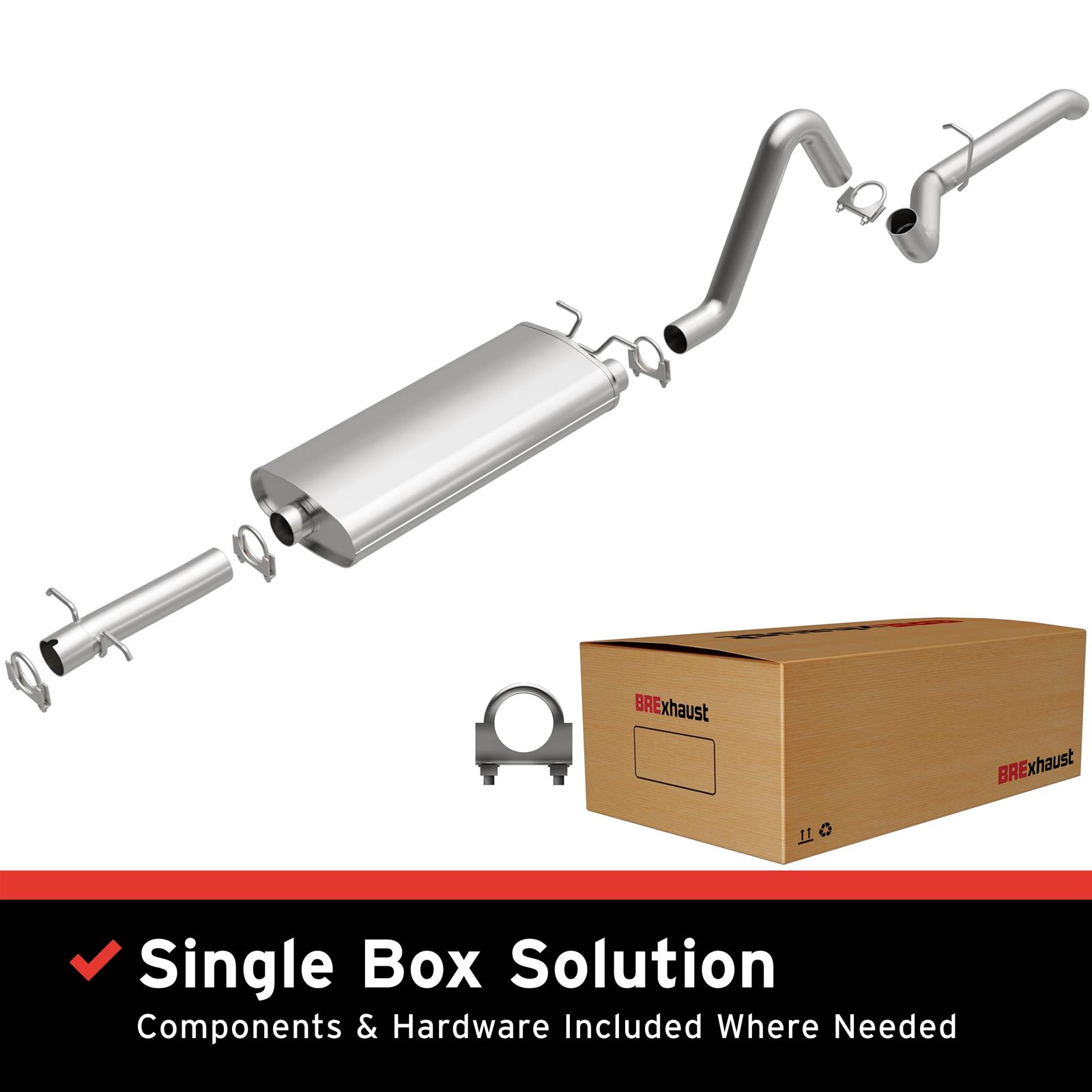 BRExhaust Direct-Fit Exhaust Systems for 2000-2003 DURANGO - 106-0087 Systems, Direct-Fit, Cat-back, Single, Steel, Aluminized, Rear Exit, Dodge, Kit