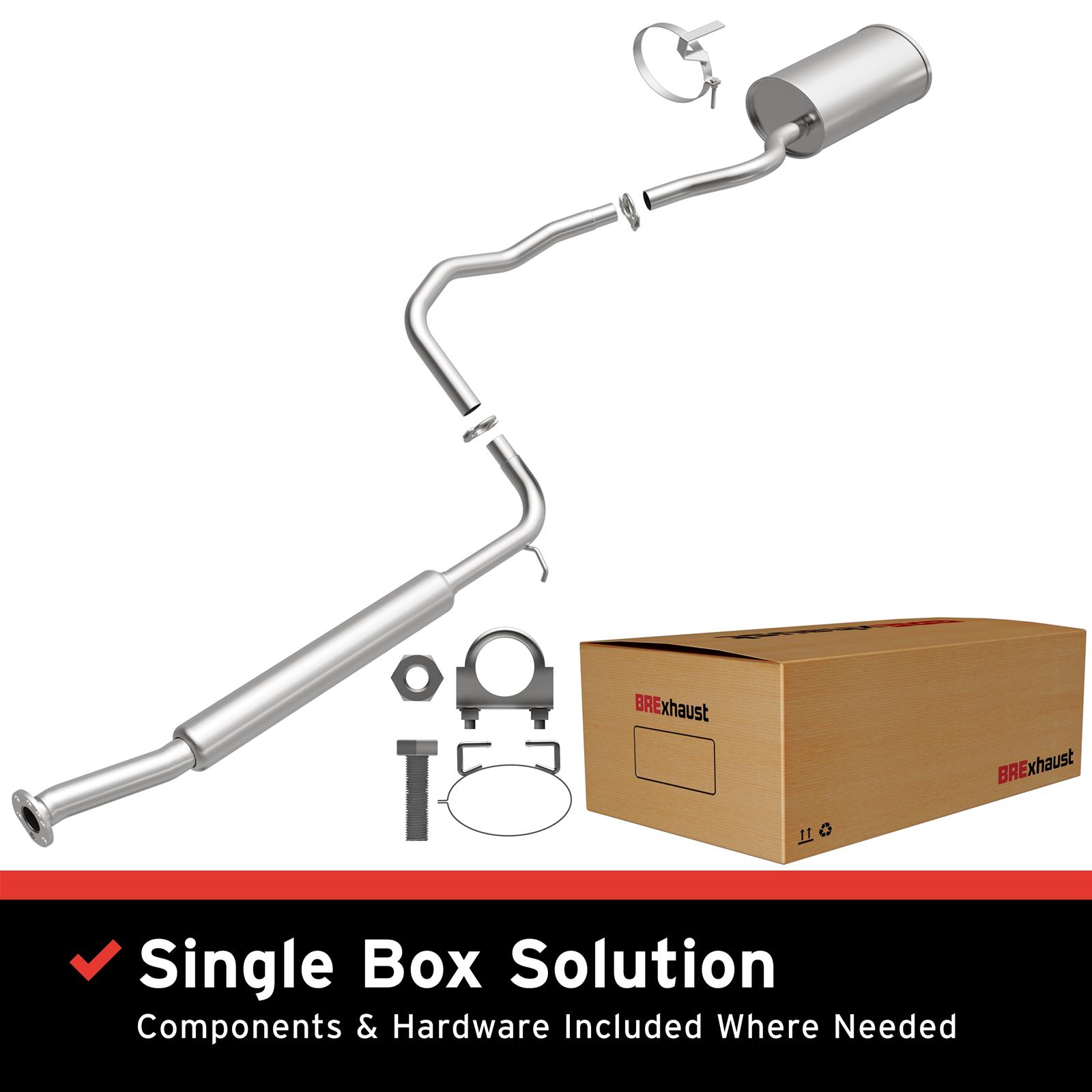 BRExhaust Direct-Fit Exhaust Systems for 1998-2002 SC2, SL2, 1998-2001 SW2 - 106-0110 Systems, Direct-Fit, Cat-back, Single, Steel, Aluminized, Rear Exit, Saturn, Kit