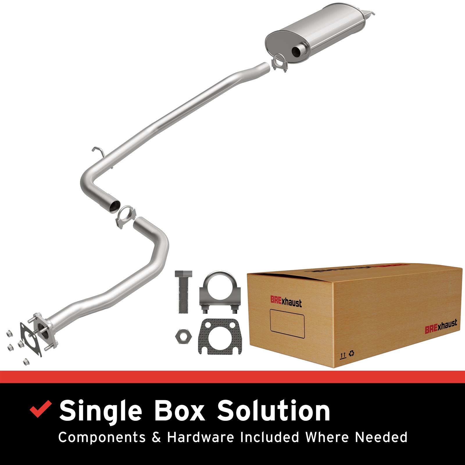 BRExhaust Direct-Fit Exhaust Systems for 1994-1996 CENTURY, CUTLASS CIERA - 106-0117 Systems, Direct-Fit, Cat-back, Single, Steel, Aluminized, Rear Exit, Buick, Oldsmobile, Kit