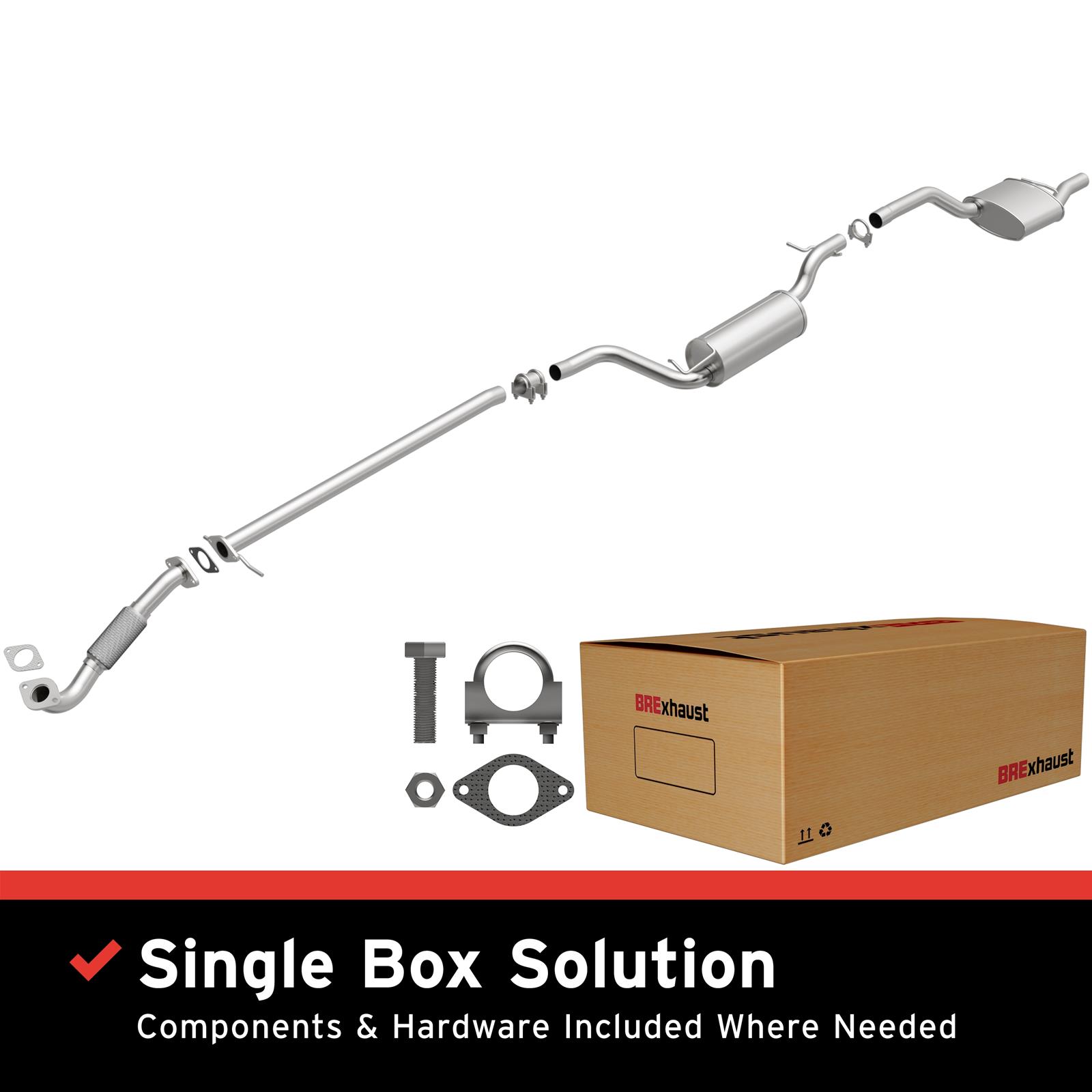 BRExhaust Direct-Fit Exhaust Systems for 2000-2004 FOCUS - 106-0125 Systems, Direct-Fit, Cat-back, Single, Steel, Aluminized, Rear Exit, Ford, Kit