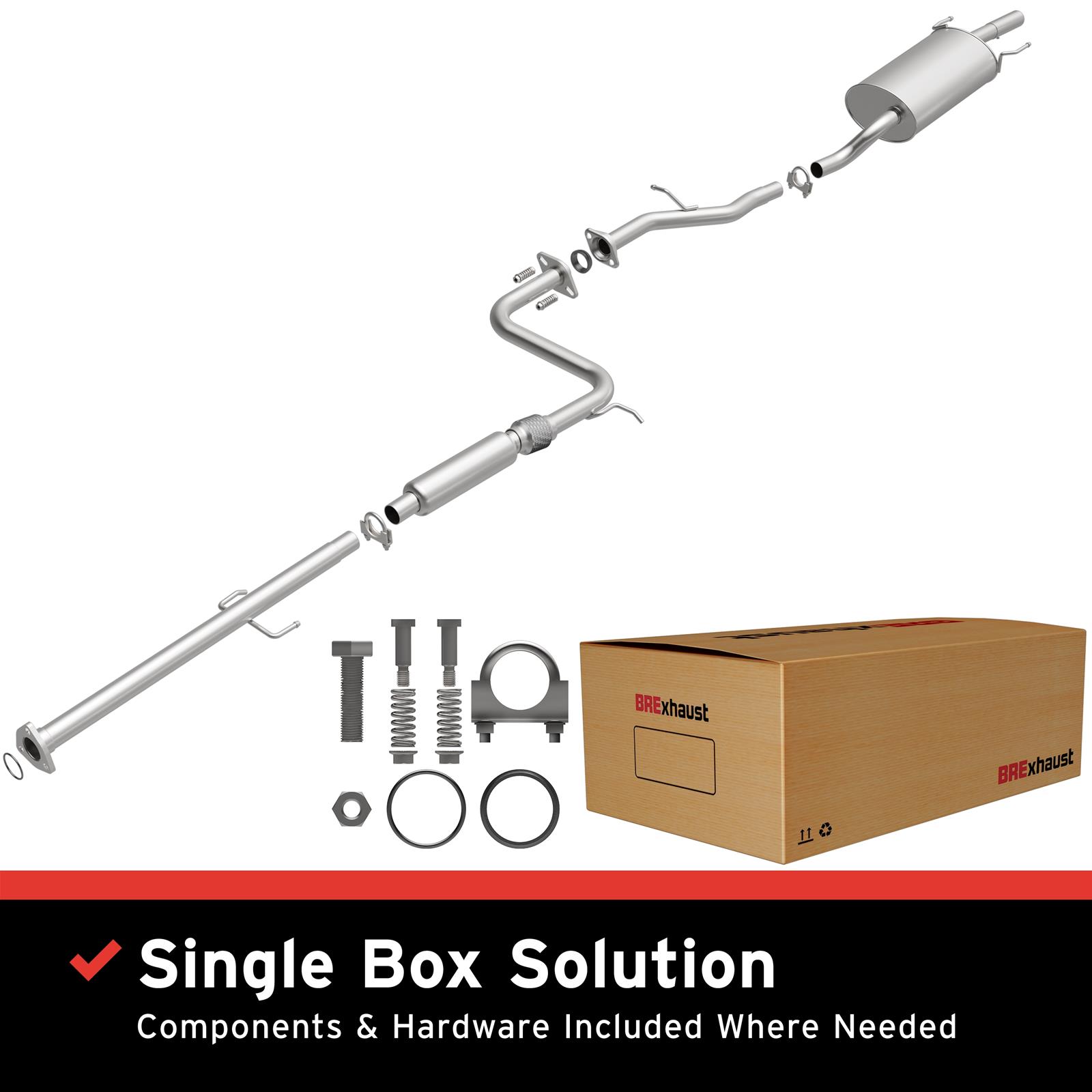 BRExhaust Direct-Fit Exhaust Systems for 1994-1997 ACCORD - 106-0141 Systems, Direct-Fit, Cat-back, Single, Steel, Aluminized, Rear Exit, Polished Tip, use on Honda®, Kit