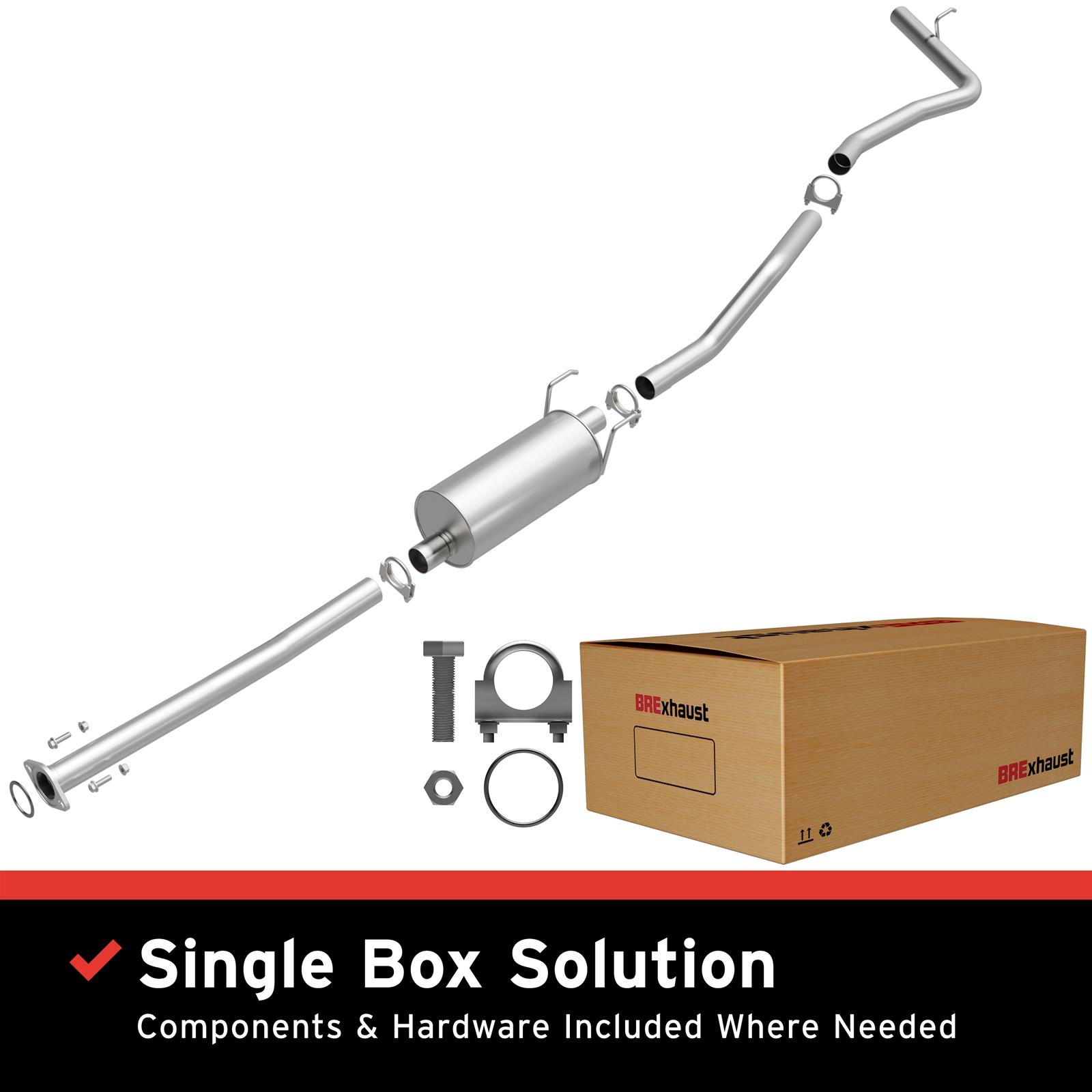 BRExhaust Direct-Fit Exhaust Systems for 1995-1998 T100 - 106-0146 Systems, Direct-Fit, Cat-back, Single, Steel, Aluminized, Side Exit, Toyota, Kit