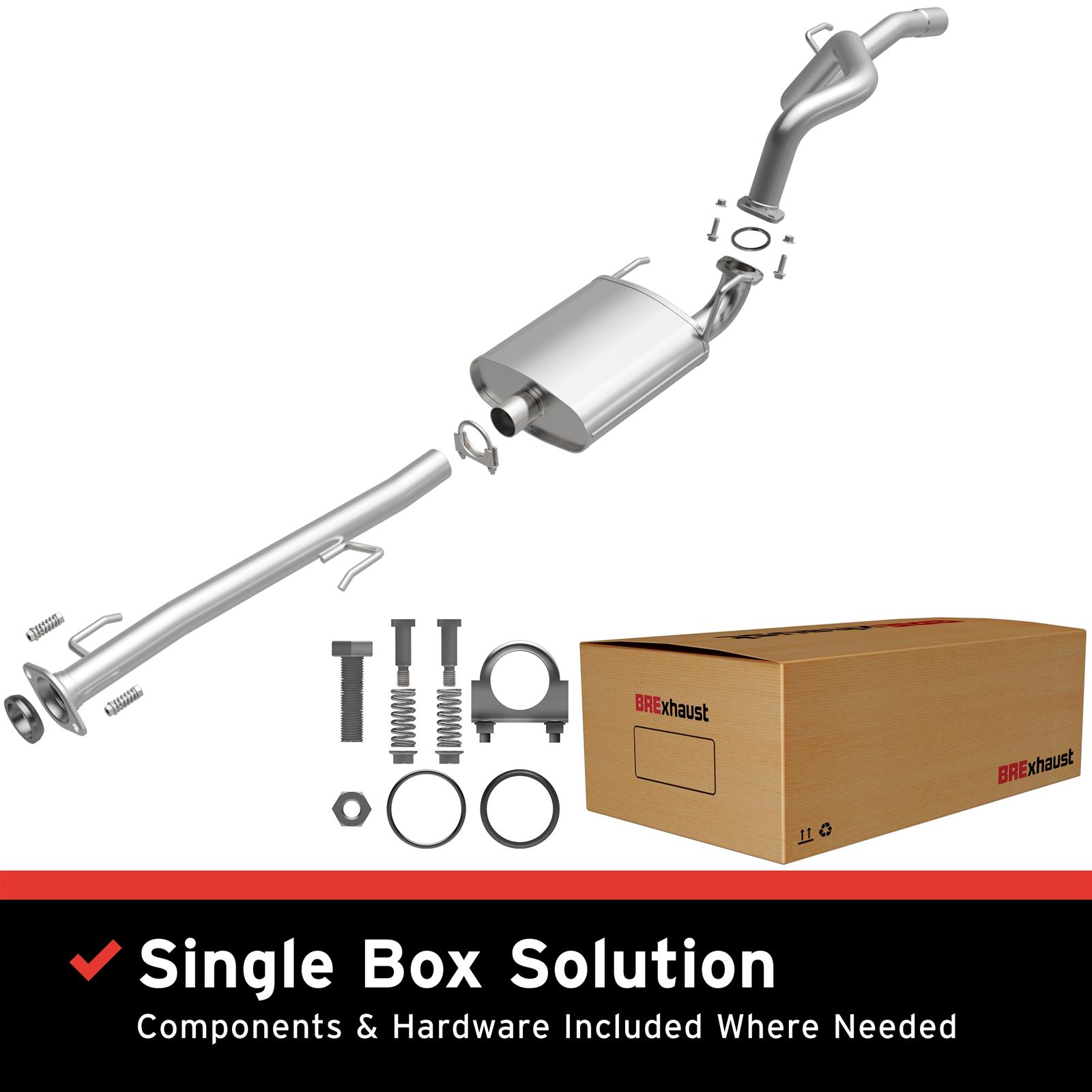 BRExhaust Direct-Fit Exhaust Systems for 2007-2014 FJ CRUISER - 106-0156 Systems, Direct-Fit, Cat-back, Single, Steel, Aluminized, Side Exit, Toyota, Kit