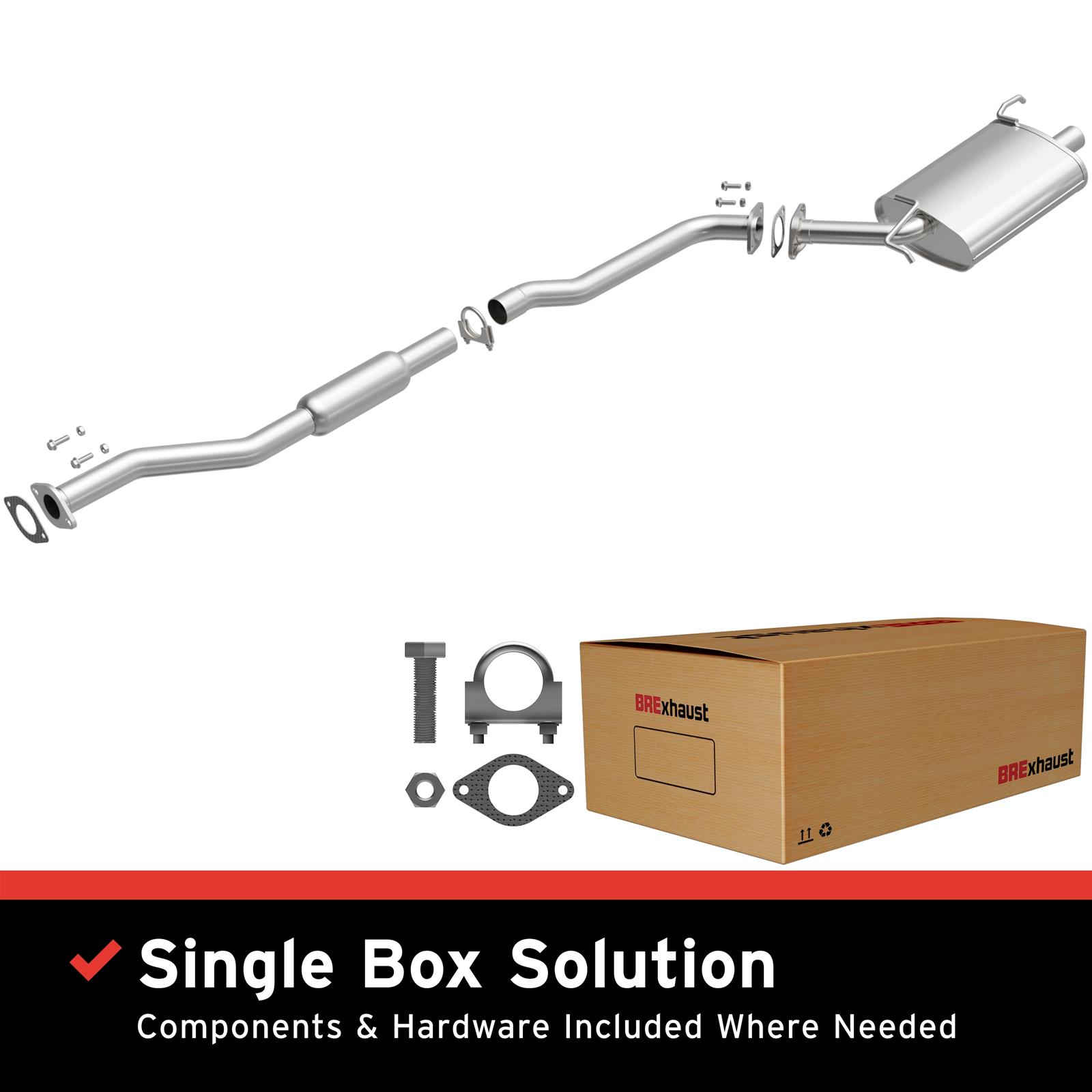 BRExhaust Direct-Fit Exhaust Systems for 2004-2005 G35 - 106-0159 Systems, Direct-Fit, Cat-back, Dual In/Single Out, Steel, Aluminized, Rear Exit, Infiniti, 3.5L, Kit