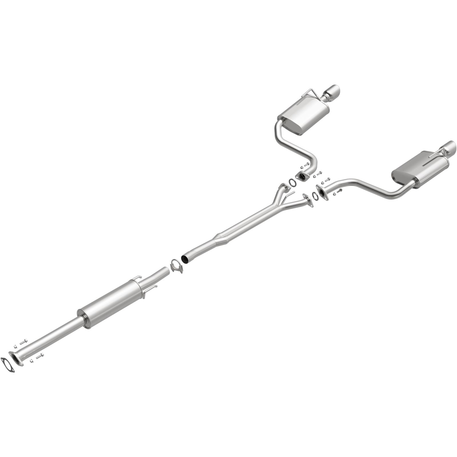 BRExhaust Direct-Fit Exhaust Systems for 2009-2017 MAXIMA - 106-0167 Systems, Direct-Fit, Cat-back, Single In/Dual Out, Steel, Aluminized, Split Rear Exit, Polished Tips, Nissan, Kit thumbnail 2