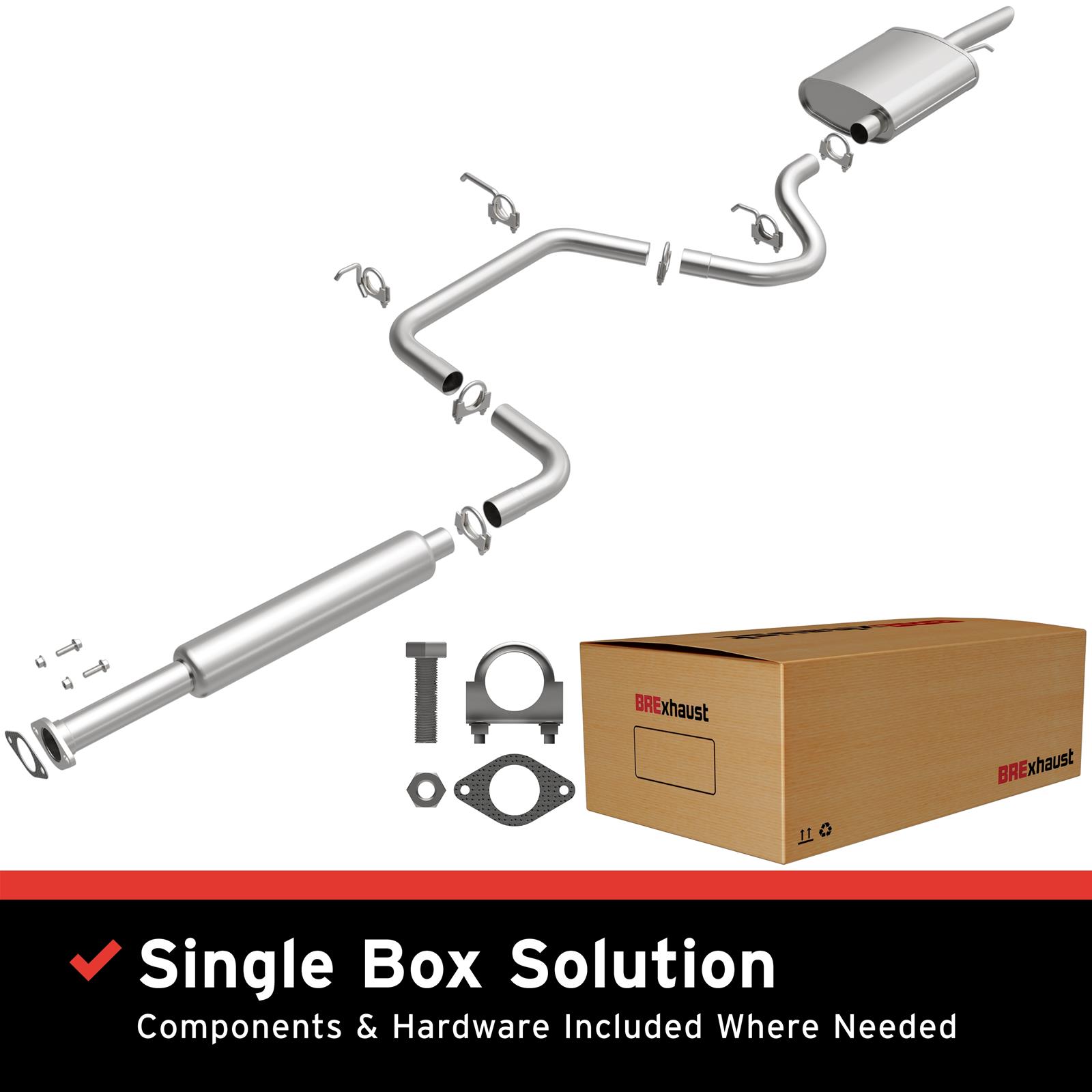 BRExhaust Direct-Fit Exhaust Systems for 1997-2005 CENTURY, 1997-2002 GRAND PRIX - 106-0199 Systems, Direct-Fit, Cat-back, Single, Steel, Aluminized, Rear Exit, Buick, Pontiac, Kit thumbnail 2