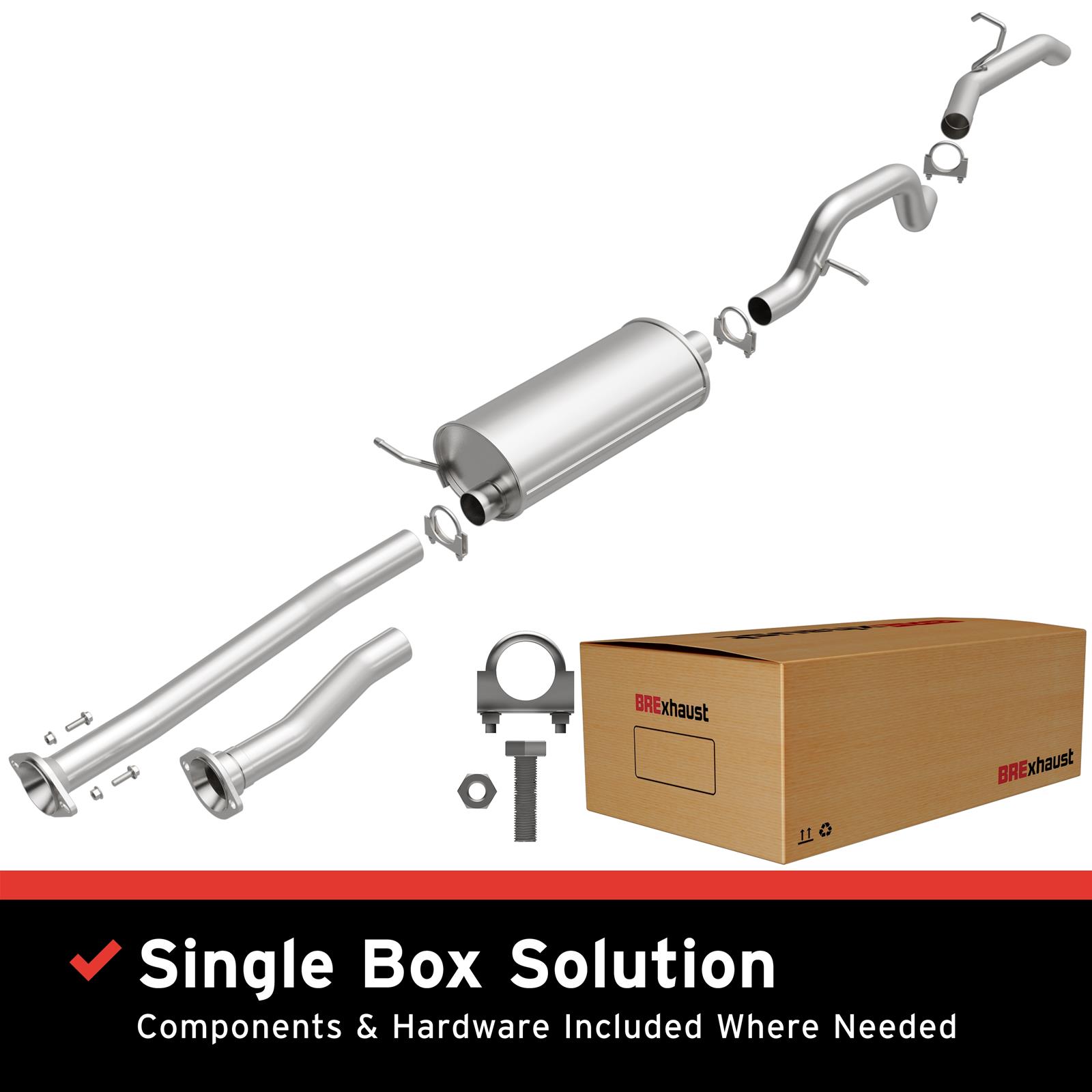 BRExhaust Direct-Fit Exhaust Systems for 2004-2007 CANYON, COLORADO - 106-0200 Systems, Direct-Fit, Cat-back, Single, Steel, Aluminized, Rear Exit, Chevrolet, GMC, Kit thumbnail 3