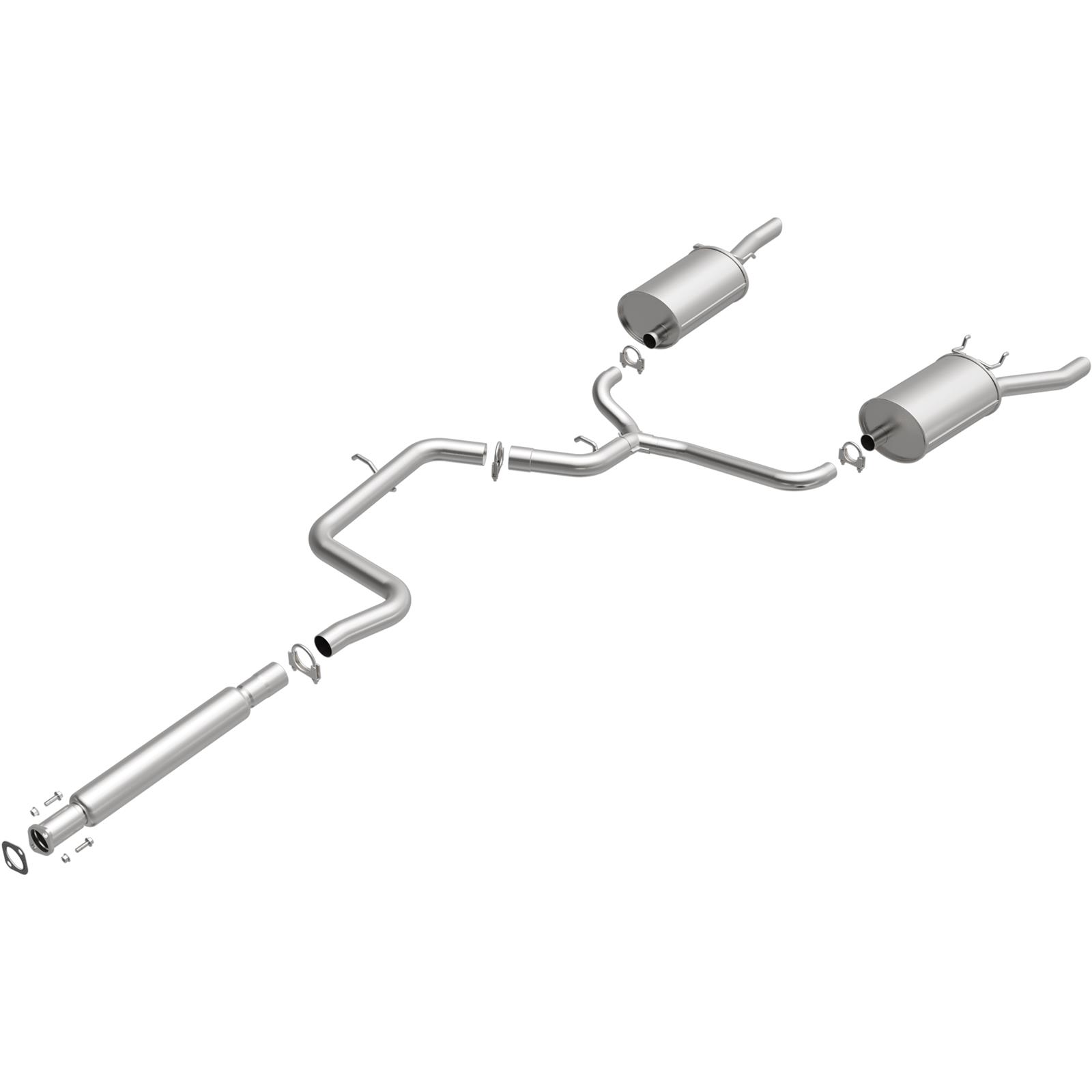 BRExhaust Direct-Fit Exhaust Systems for 2006-2011 IMPALA - 106-0206 Systems, Direct-Fit, Cat-back, Single In/Dual Out, Steel, Aluminized, Split Rear Exit, Polished Tips, Chevrolet, Kit thumbnail 2
