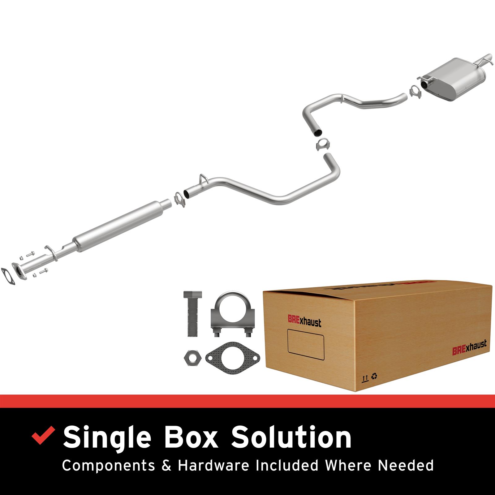 BRExhaust Direct-Fit Exhaust Systems for 2004-2008 MALIBU - 106-0210 Systems, Direct-Fit, Cat-back, Single, Steel, Aluminized, Rear Exit, Chevrolet, Kit thumbnail 3