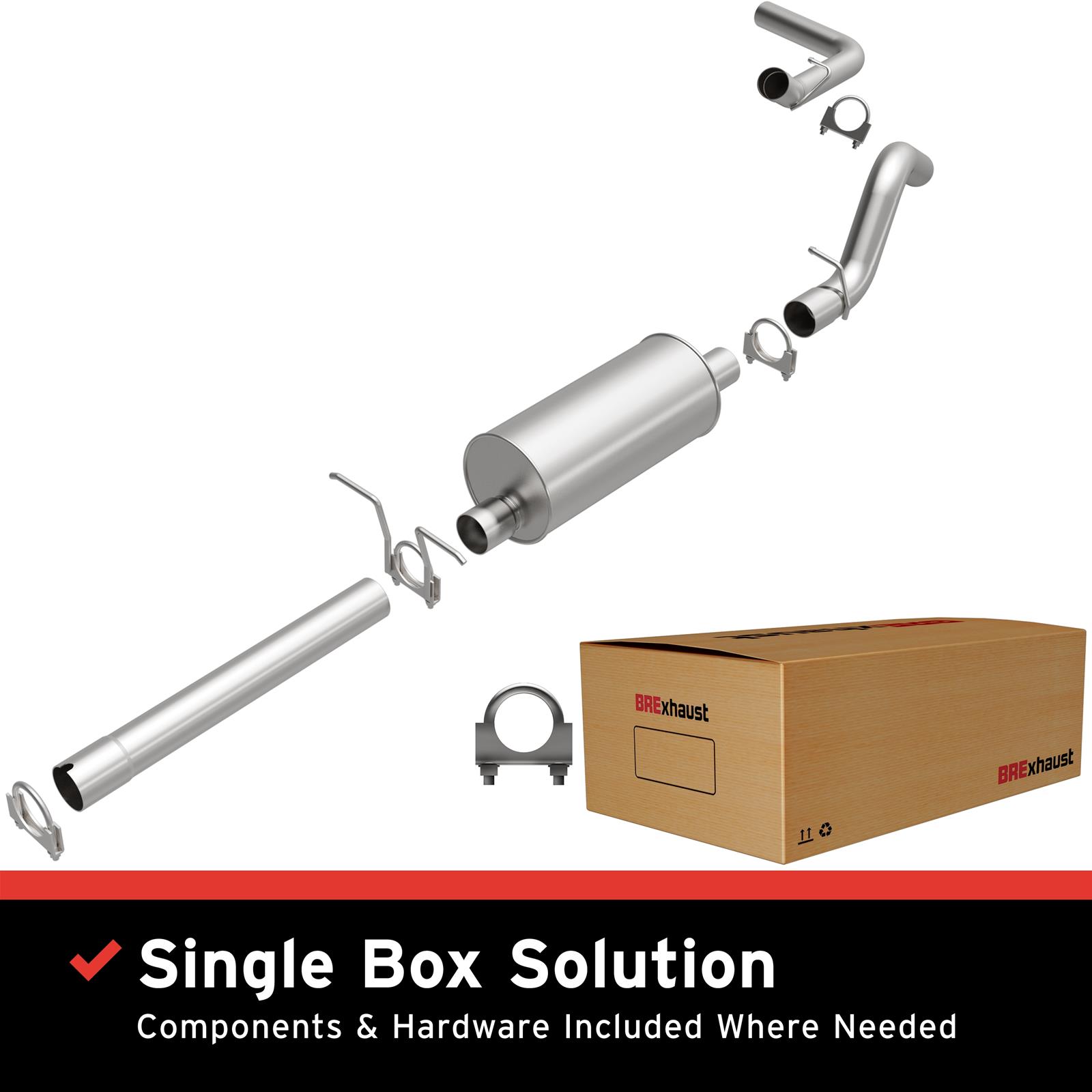 BRExhaust Direct-Fit Exhaust Systems for 1997-1999 DAKOTA - 106-0212 Systems, Direct-Fit, Cat-back, Single, Steel, Aluminized, Side Exit, Dodge, Kit thumbnail 2