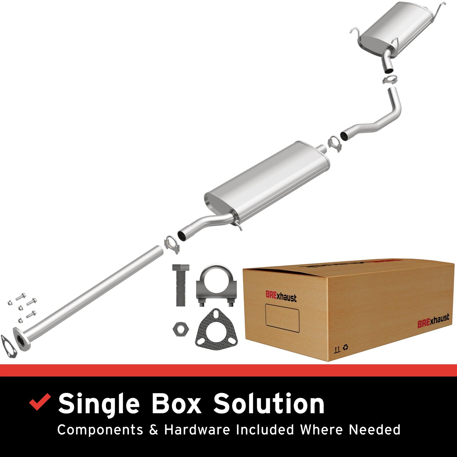 BRExhaust Direct-Fit Exhaust Systems for 2003 MDX, 2005-2008 PILOT - 106-0277 Systems, Direct-Fit, Cat-back, Single, Steel, Aluminized, Rear Exit, use on Acura®, use on Honda®, Kit thumbnail 2