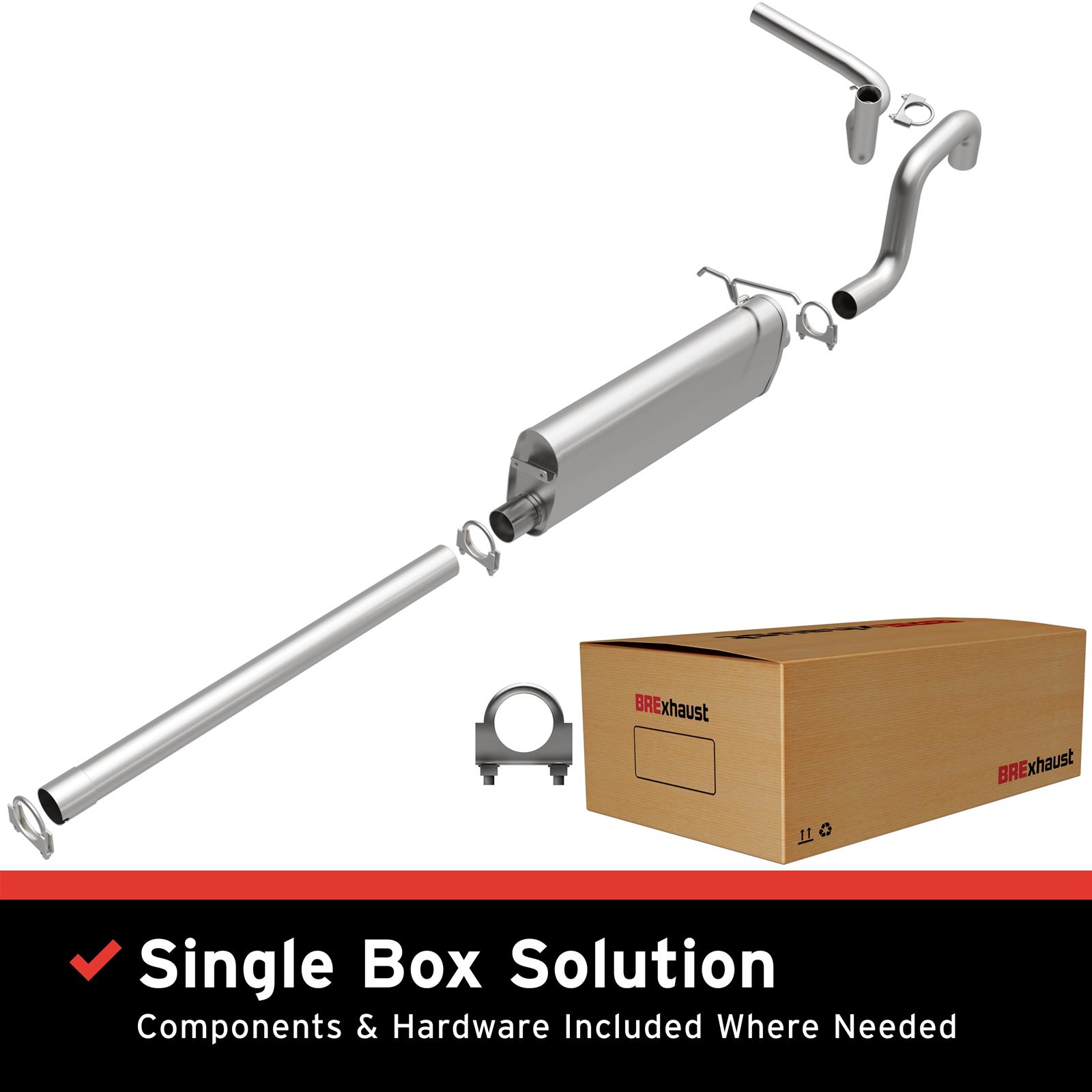 BRExhaust Direct-Fit Exhaust Systems for 1990-1996 F-250, 1997 F-250 HD, 1996-1997 F-350 - 106-0499 Systems, Direct-Fit, Cat-back, Single In/Dual Out, Steel, Aluminized, Side Exit, Ford, Kit thumbnail 2