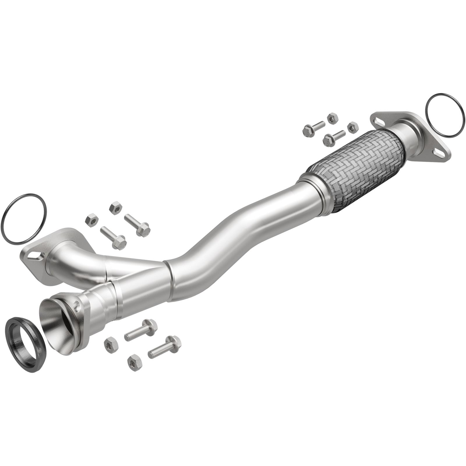 BRExhaust Direct-Fit Intermediate Pipes for 2006-2012 FUSION, 2006-2011 MILAN, 2006 ZEPHYR - 107-0216 Exhaust Pipes, Pipes, Stainless Steel, Natural, Ford, Lincoln, Mercury, Each