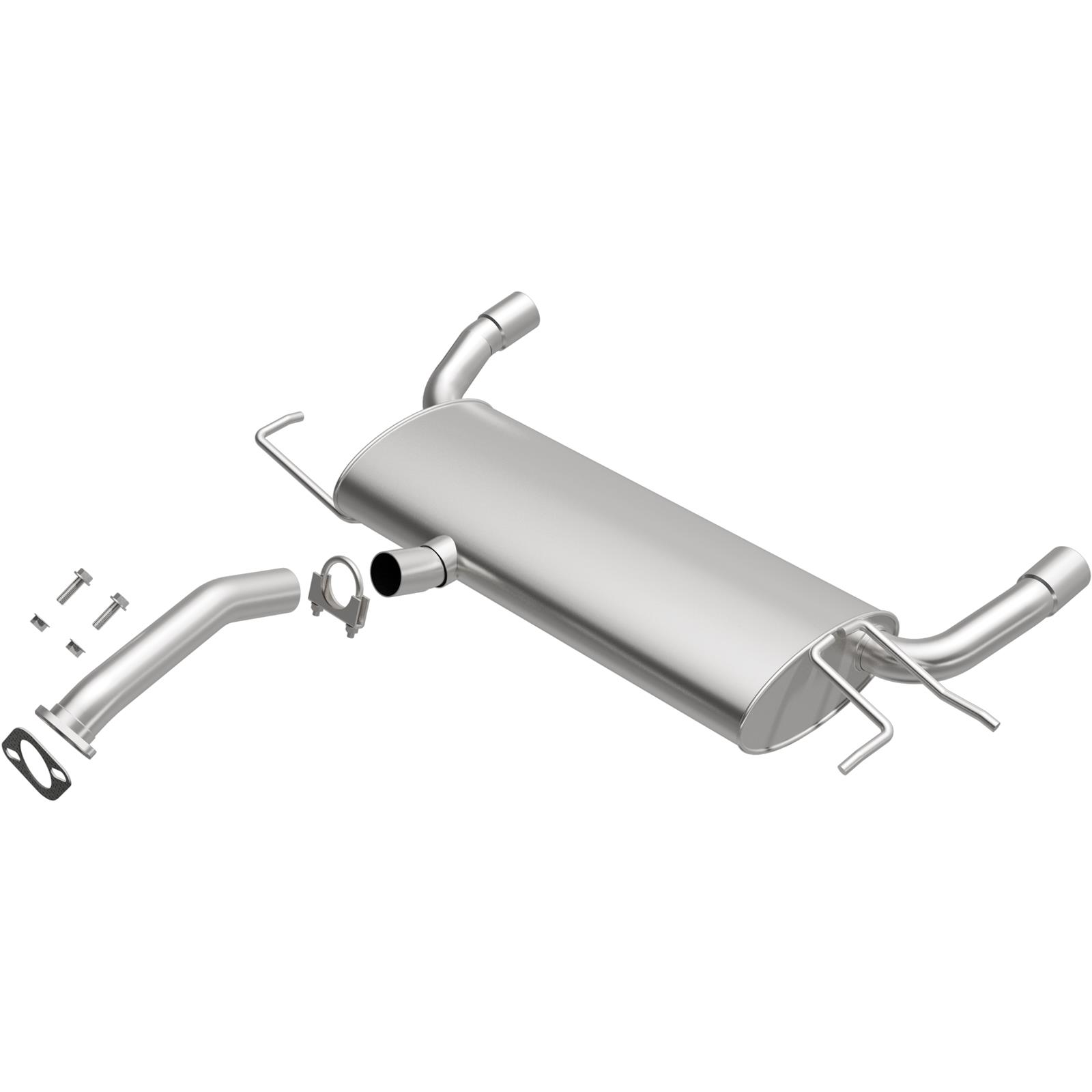 BRExhaust Direct-Fit Steel 2 Inch Muffler 108-0023 Mufflers, Direct-Fit, 2.00 in. Inlet/Outlet, Steel, Aluminized, for Hyundai, for Kia, Each