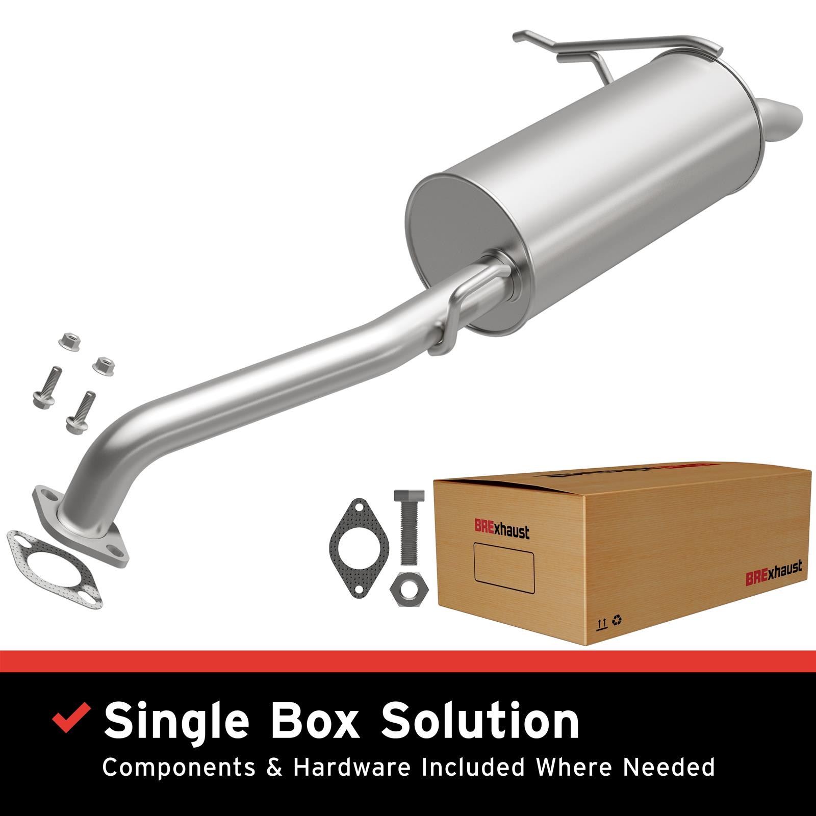 BRExhaust - Exhaust Pipes, Intermediate Pipes for 2011-2016 ELANTRA 108-0024 Direct-Fit Rear Muffler Kit thumbnail 5