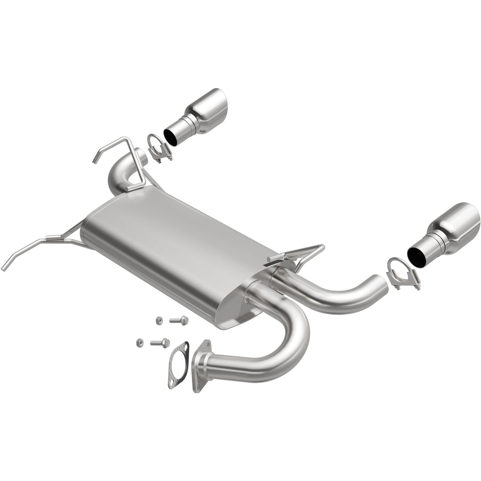 BRExhaust Direct-Fit Steel 2.25 Inch Muffler 108-0030 Mufflers, Direct-Fit, in. Inlet/Outlet, Steel, Aluminized, Angle Cut Outlet, for Infiniti, 3.5L, Each
