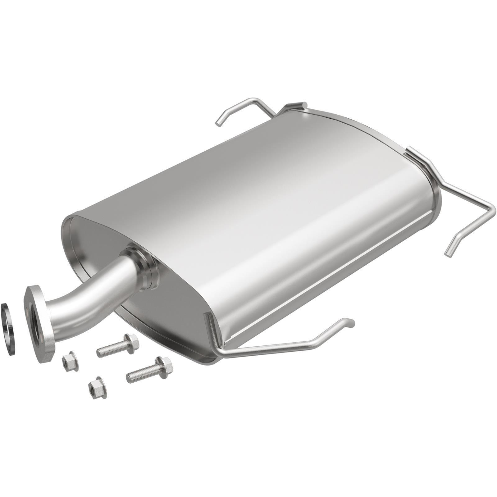 BRExhaust Direct-Fit Steel 2 Inch Muffler 108-0034 Mufflers, Direct-Fit, 2.00 in. Inlet/Outlet, Steel, Aluminized, for Nissan, 1.8L, Each