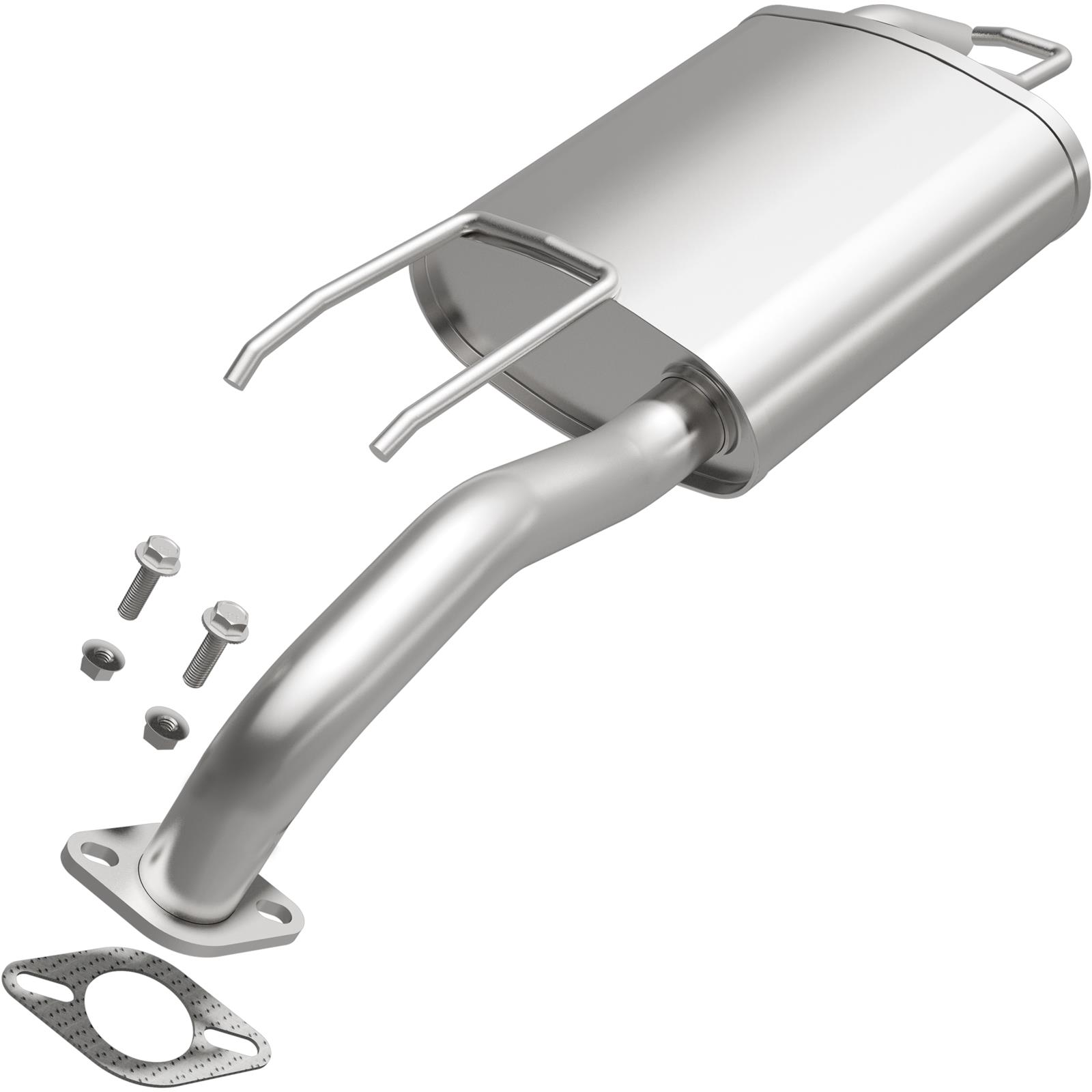 BRExhaust Direct-Fit Steel 2 Inch Muffler 108-0061 Mufflers, Direct-Fit, 2.00 in. Inlet/Outlet, Steel, Aluminized, for Hyundai, 2.0L, Each