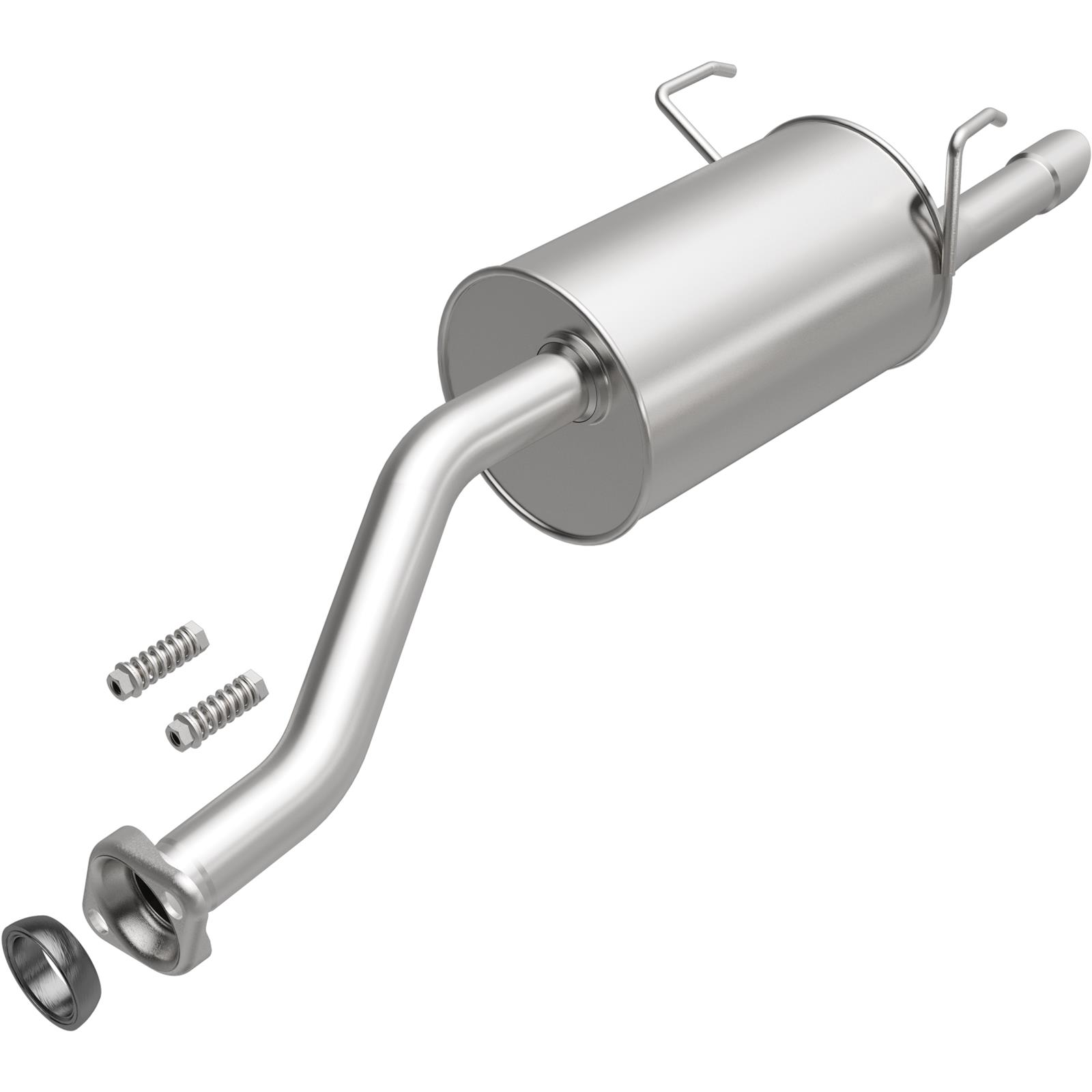 BRExhaust Direct-Fit Steel 2 Inch Muffler 108-0092 Mufflers, Direct-Fit, 2.00 in. Inlet/Outlet, Steel, Aluminized, Angle Cut Outlet, for use on Honda®, 1.7L, Each
