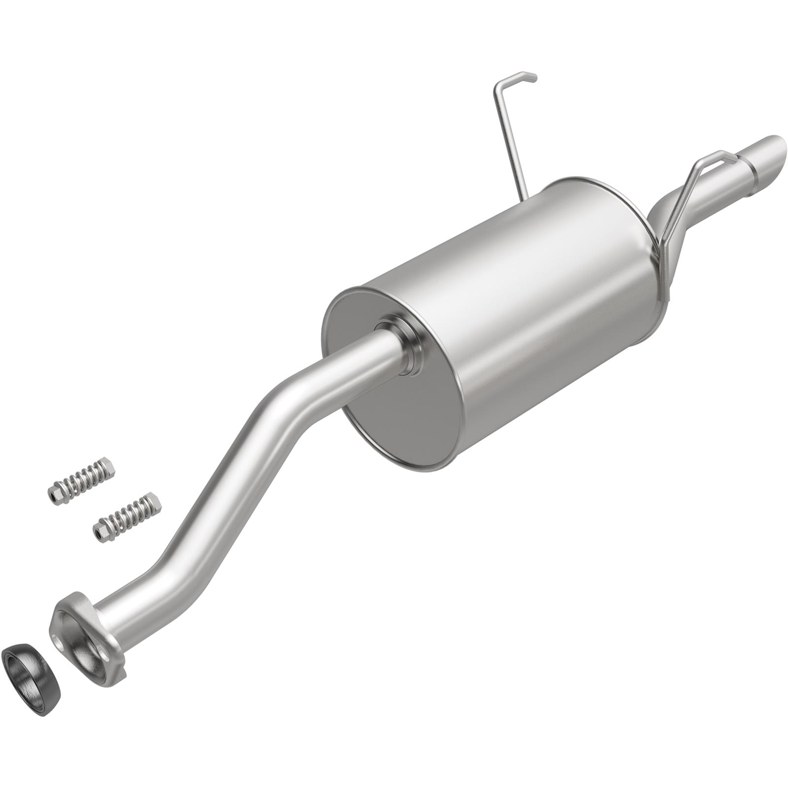BRExhaust Direct-Fit Steel 1.75 Inch Muffler 108-0097 Mufflers, Direct-Fit, in. Inlet/Outlet, Steel, Aluminized, Angle Cut Outlet, for use on Acura®, for use on Honda®, 1.7L, Each