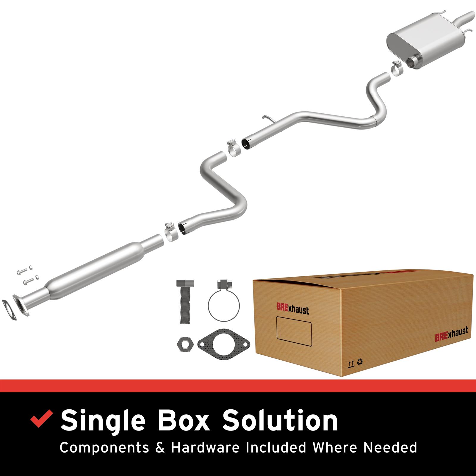BRExhaust Direct-Fit Exhaust Systems for 2006-2011 IMPALA, 2006-2007 MONTE CARLO - 116-0015 Systems, Direct-Fit, Replacement, OEM Style, Cat-Back, Bolt-On, Stainless Steel, Natural Finish, with Hangers, Hardware, Chevy, Kit thumbnail 5