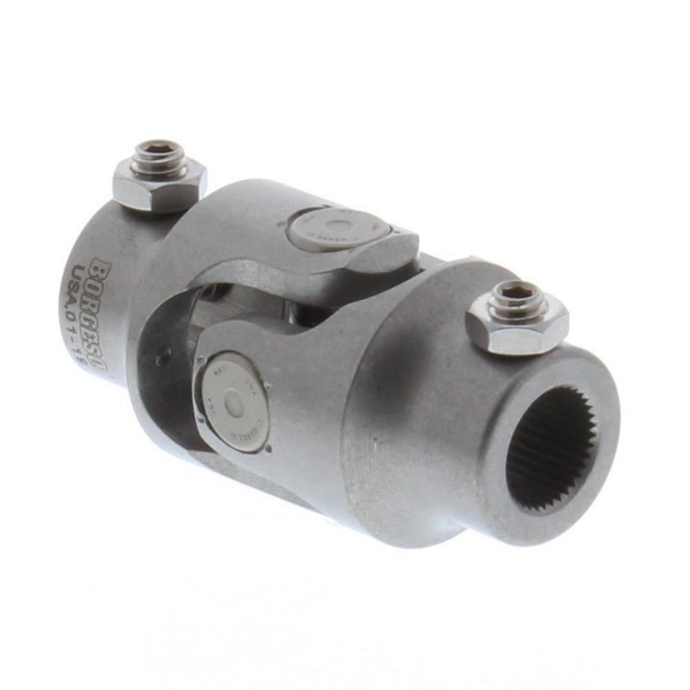 Borgeson Universal Steering U-Joints 114925 U-Joint, Standard Style, Stainless Steel, Natural, 3/4 in. DD, 11/16 in. 36-spline, Each