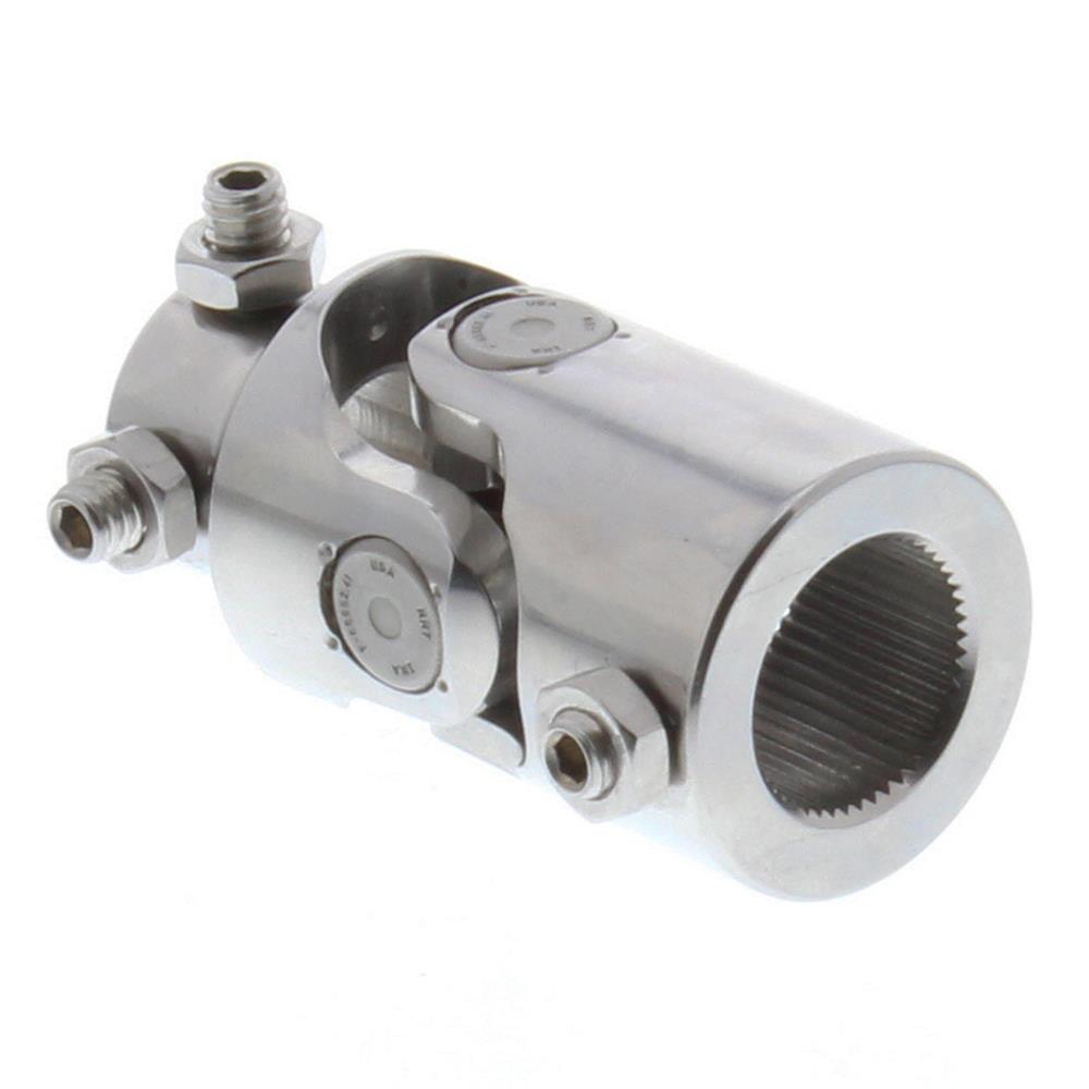Borgeson Universal Steering U-Joints 124349 Joint, Stainless Steel, Polished, 1 in. 48-Spline, 3/4 in. DD, Each