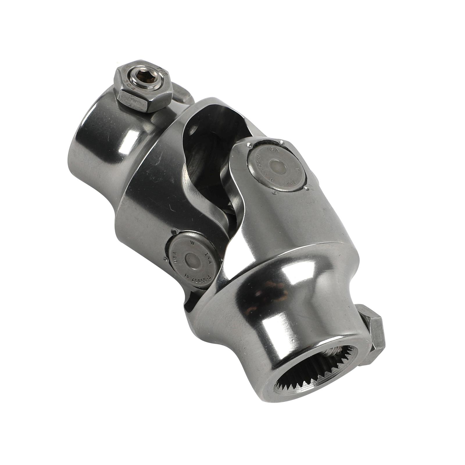 Borgeson Universal Steering U-Joints 124931 Joint, Stainless Steel, Polished, 3/4 in. DD, 3/4 in. 30-Spline, Each