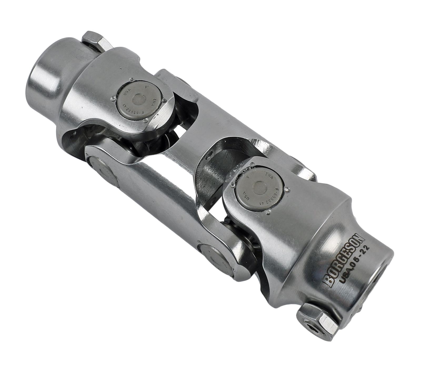 Borgeson Universal Steering U-Joints 144949 Joint, Stainless Steel, Polished, 3/4 in. DD, 3/4 in. DD, Each