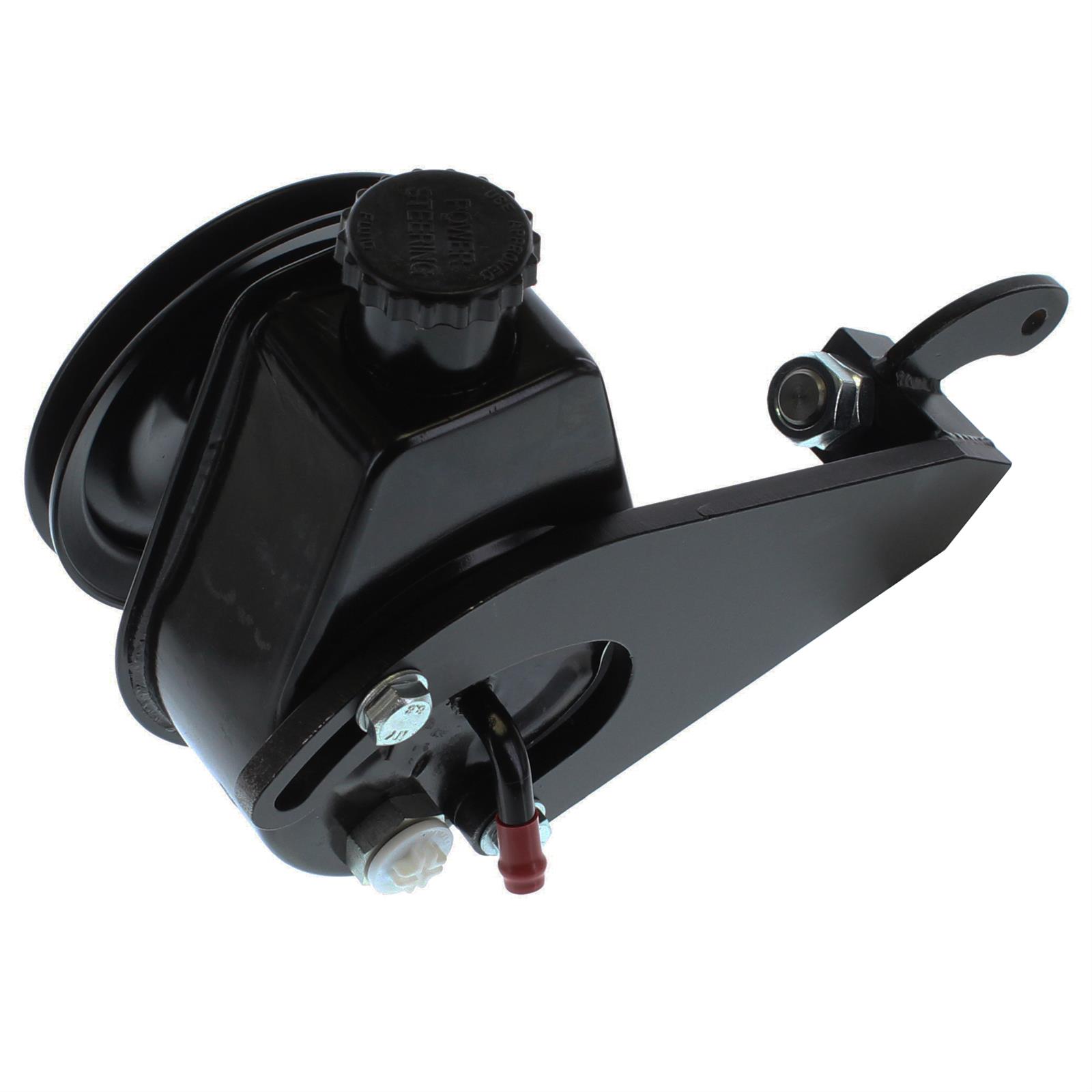 Borgeson Power Steering Pump Upgrade Kits 800335 Pump, Self-Contained, Saginaw, High-volume, Black, V-belt Pulley, Ford, 292, 312, Each