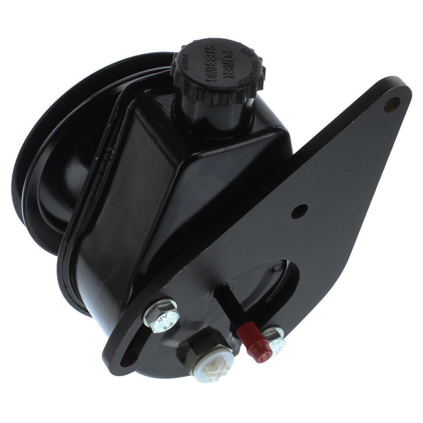 Borgeson Power Steering Pump Upgrade Kits 800336 Pump, Upgrade, Saginaw P Series, Black, Reservoir, V-belt Pulley, Ford, Big Block FE, Each