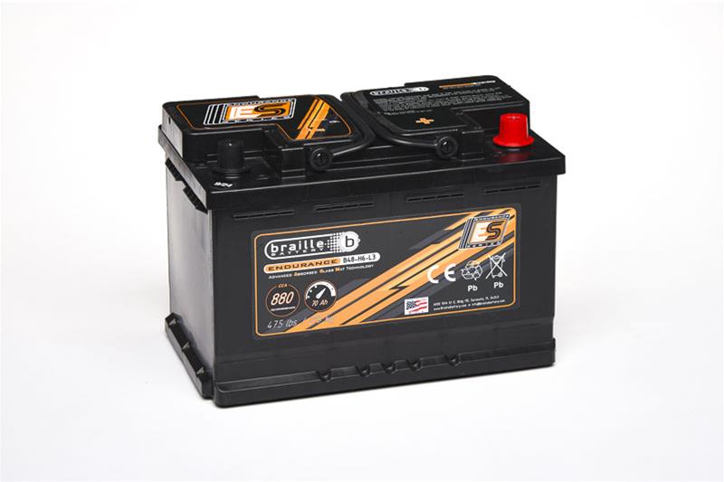 880 CCA Braille Battery Endurance Series B48-H6-L3 BCI Group 48/H6/L3 Battery, Series, AGM, 12 V, Deep Cycle/Starting, Cold Cranking Amps, Top Terminals, Right Side Positive, Each thumbnail 7