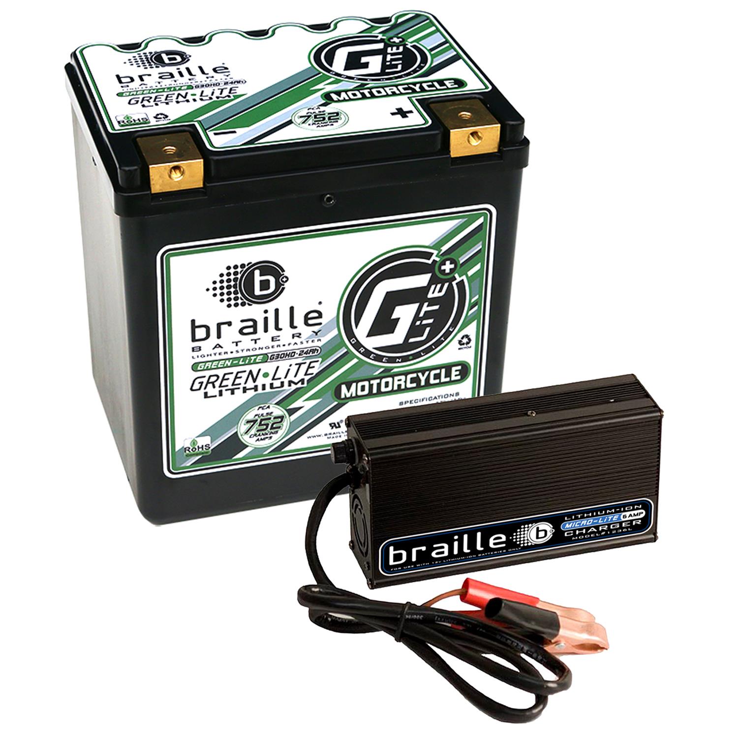 Braille Battery G30H-C Braille Battery GreenLite Lithium Battery and 6 ...