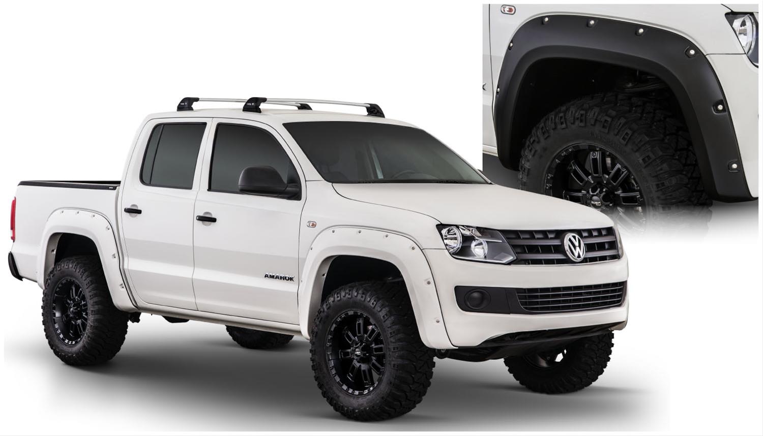 Bushwacker Pocket-Style Fender Flares 171901-02 Flares, Pocket Style, Front and Rear, Dura-Flex Thermoplastic, Black, Volkswagen, Set of 4