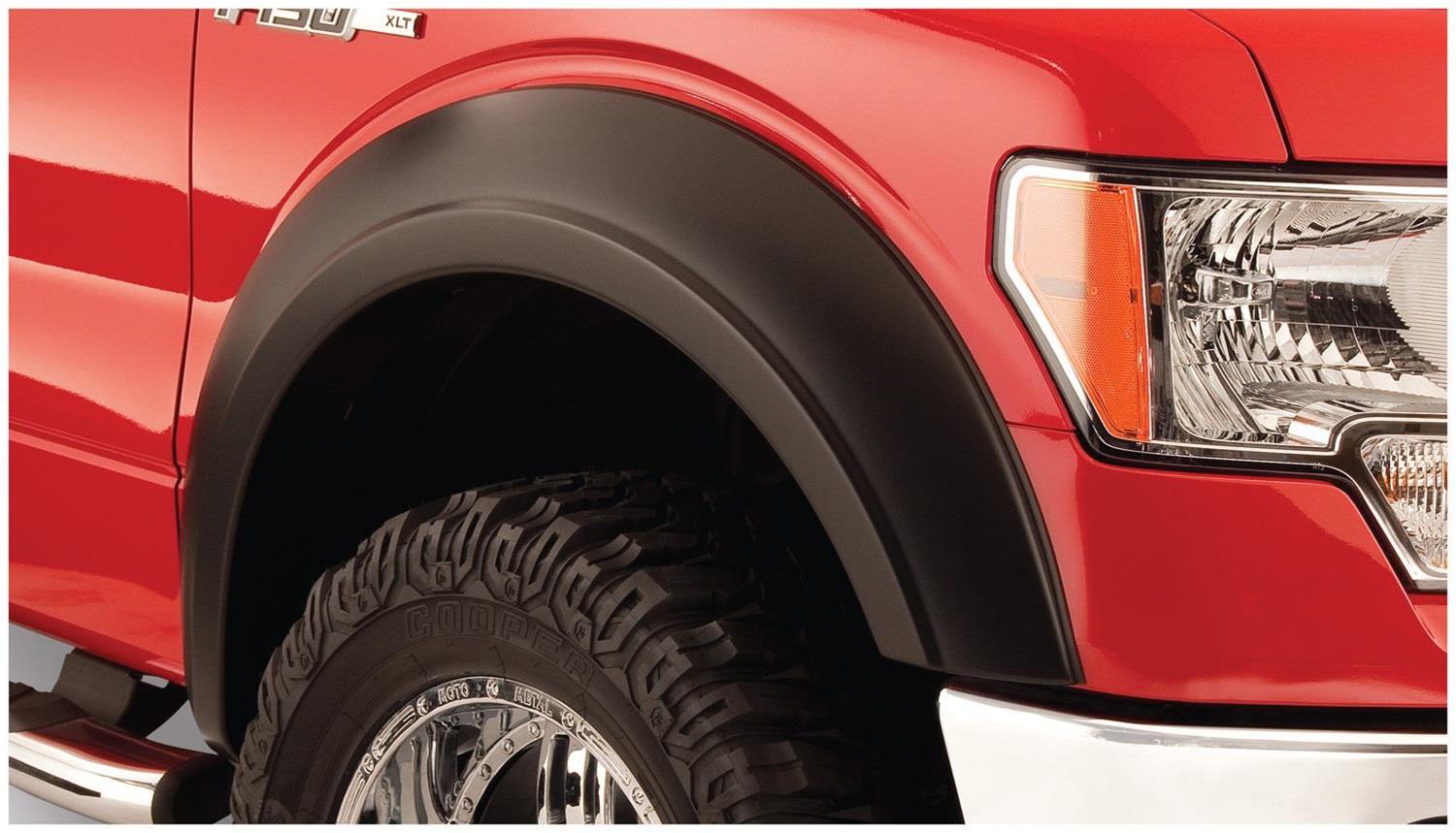 Bushwacker Extend-A-Fender Flares 20061-02 Fender Flares, Flares, Front, Dura-Flex Thermoplastic, Black, 1.500 in. Flare Width, Ford, Pair