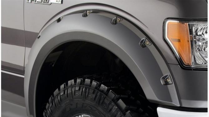 Husky Pocket-Style Fender Flares for 2009-2014 F-150 - 2802929 Flares, Pocket Style, Front, Rear, Black, Dura-Flex Thermoplastic, Ford, Set of 4