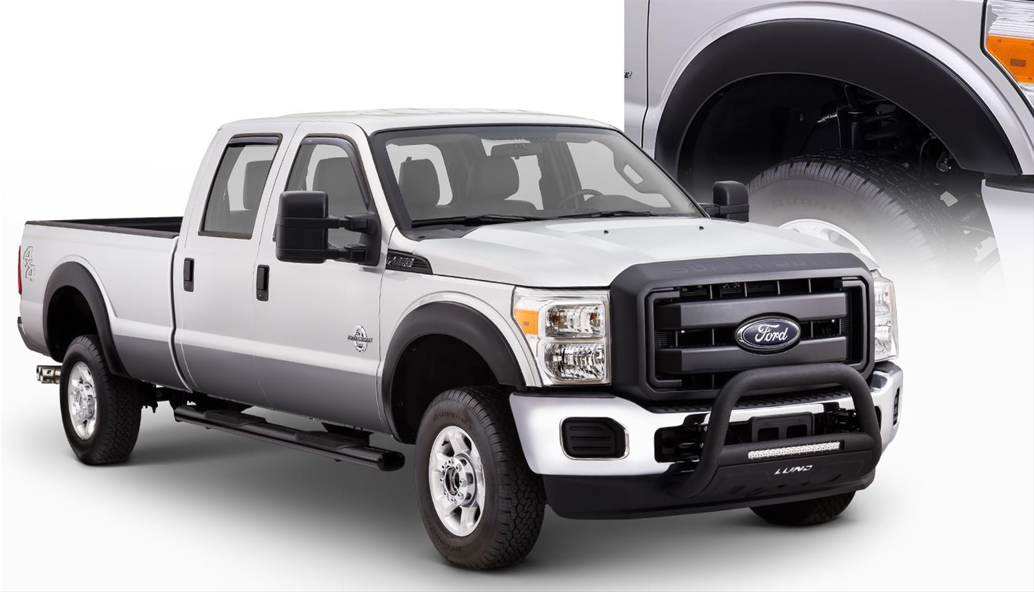 Husky OE-Style Fender Flares for 2011-2016 F-250 SUPER DUTY, F-350 DUTY - 2802941 Flares, OE-Style, Front and Rear, Black, Dura-Flex Thermoplastic, Ford, Set of 4