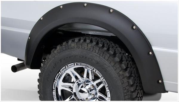 Bushwacker Pocket-Style Fender Flares 21038-02 Flares, Pocket Style, Rear, Black, Dura-Flex Thermoplastic, Ford, Pair