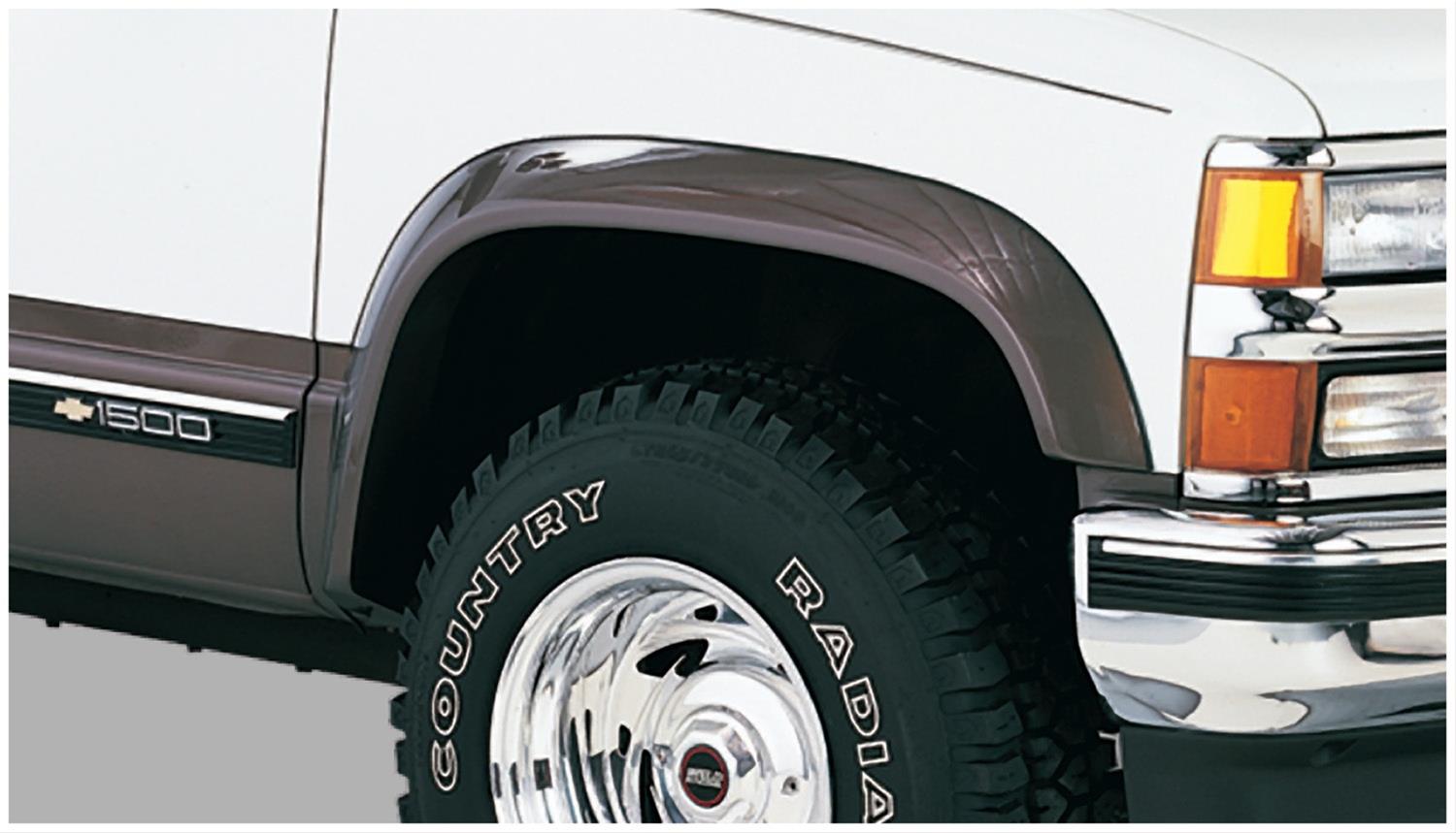 Bushwacker Extend-A-Fender Flares 40013-01 Fender Flares, Extend-A-Fender, Front, Black, Dura-Flex Thermoplastic, Chevy, GMC, Pair thumbnail 4