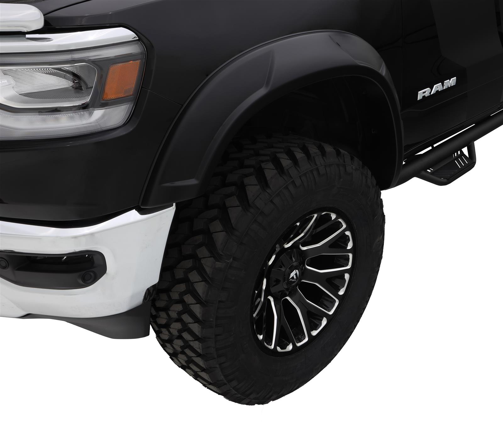 Bushwacker DRT-Style Fender Flares for 2019-2020 SIERRA 1500 - 40127-02 Flare, DRT Style, Front, Black, Dura-Flex Thermoplastic, GMC, Pair thumbnail 2