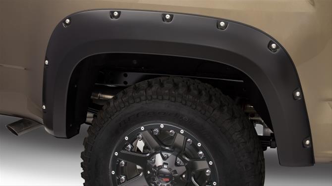 Bushwacker Pocket-Style Fender Flares 40142-02 Flares, Pocket Style, Rear, Dura-Flex Thermoplastic, Black, GMC, Pair