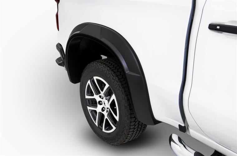 Bushwacker DRT-Style Fender Flares for 2020-2022 SILVERADO 2500 HD, 3500 HD - 40162-02 Flares, DRT Style, Rear, Matte Black, Dura-Flex Thermoplastic, Chevy, Pair